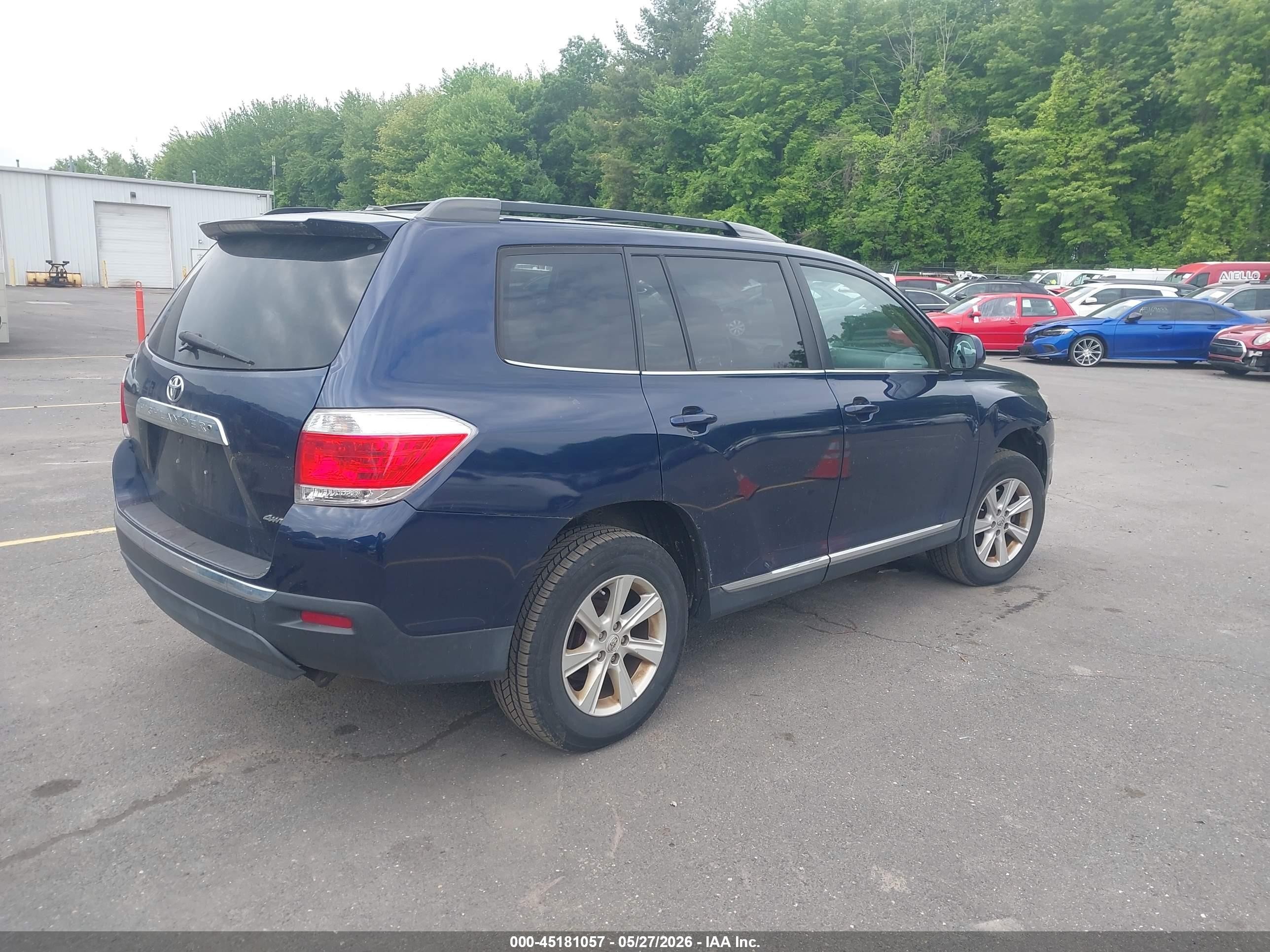2011 Toyota Highlander Base V6 Синий vin: 5TDBK3EH3BS052466