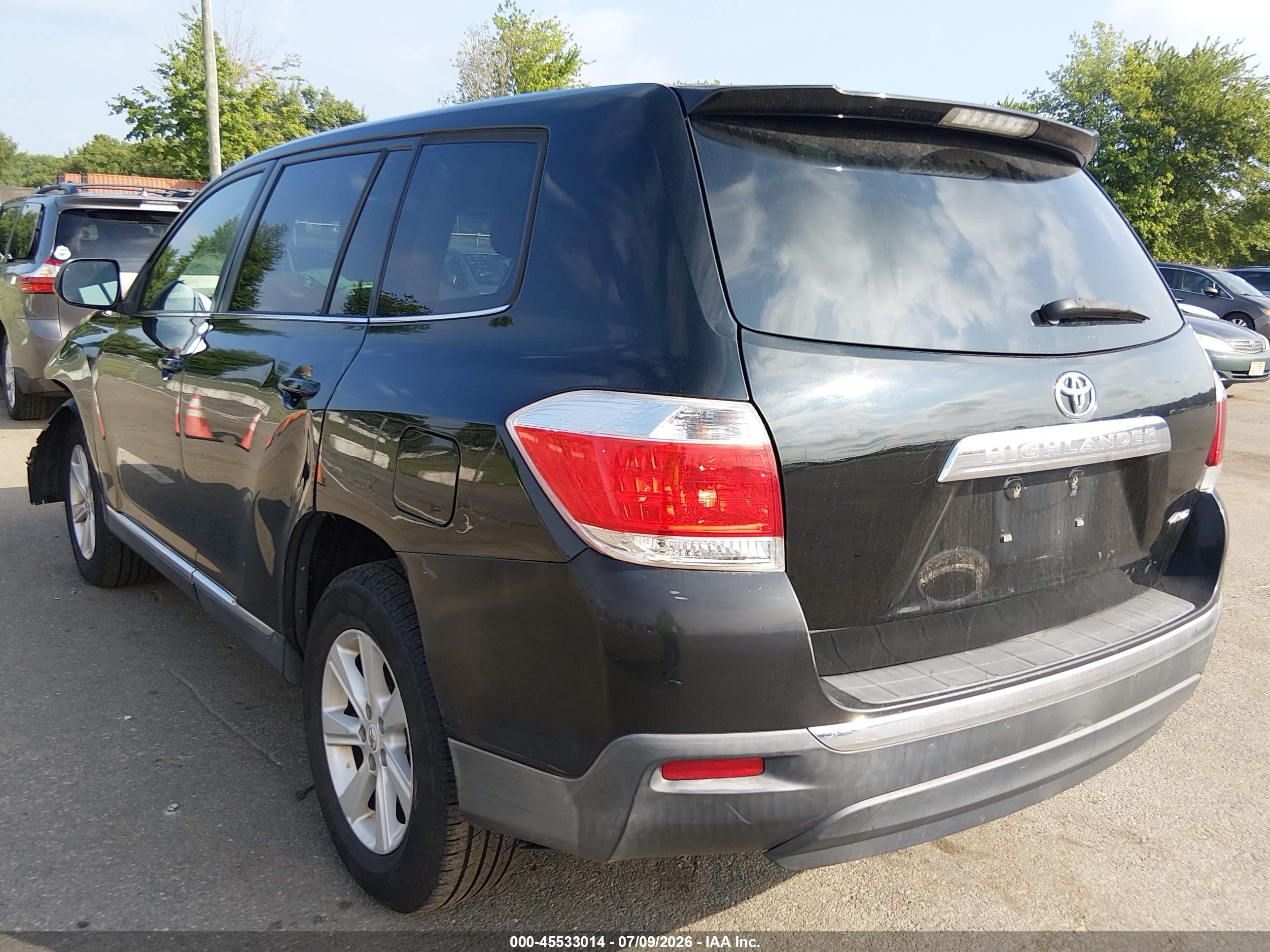 2011 Toyota Highlander Base V6 Black vin: 5TDBK3EH3BS066982