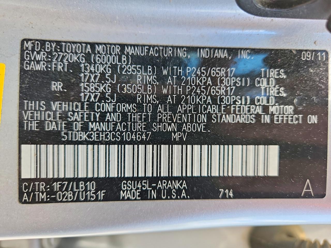 2012 Toyota Highlander Se Silver vin: 5TDBK3EH3CS104647