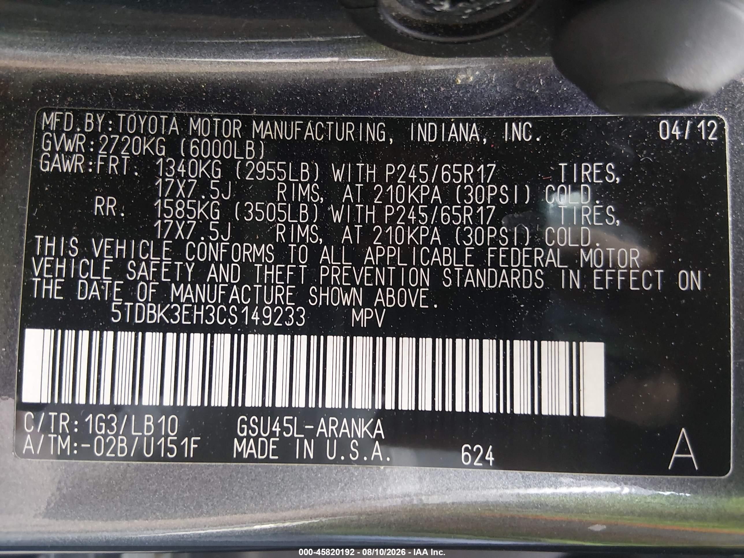 2012 Toyota Highlander Se V6 Silver vin: 5TDBK3EH3CS149233