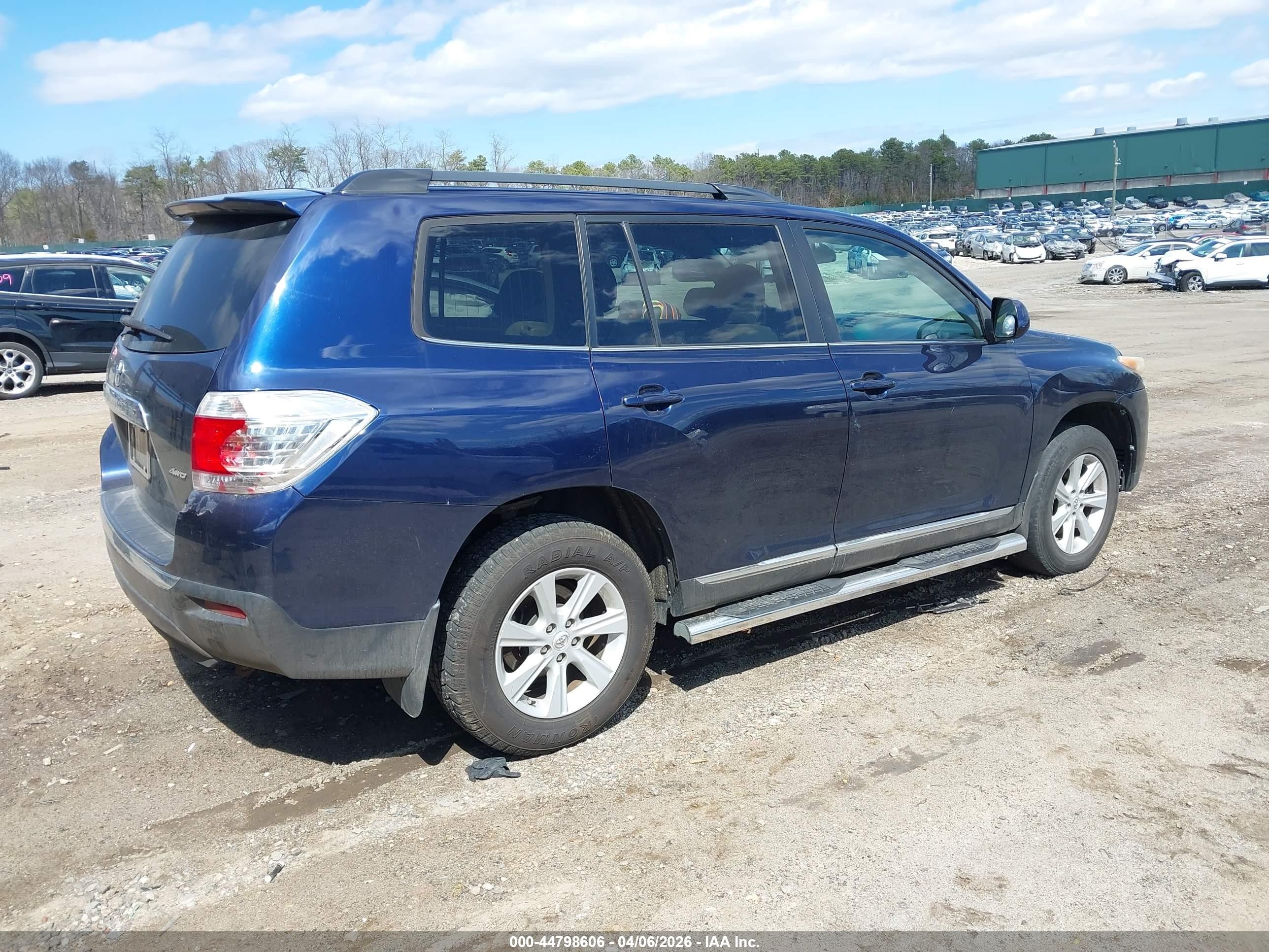 2013 Toyota Highlander Base Plus V6 Blue vin: 5TDBK3EH3DS211408