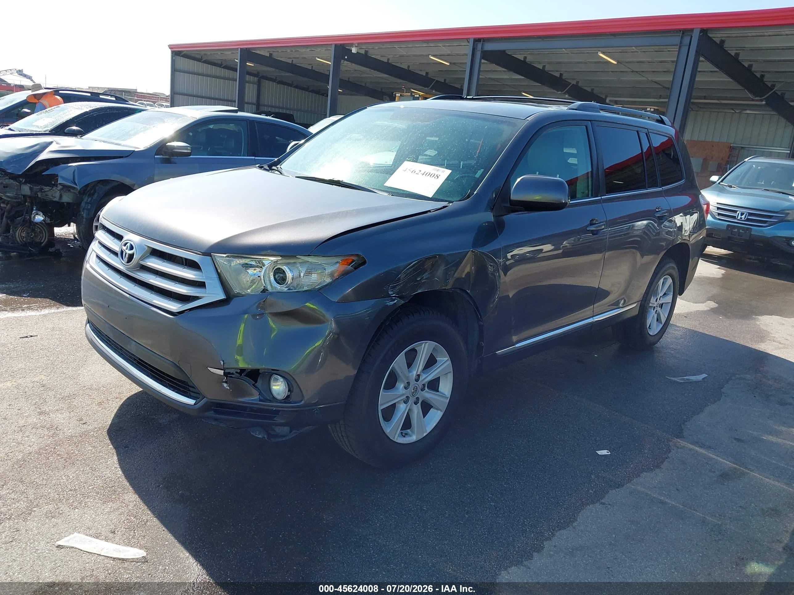 2013 Toyota Highlander Se V6 Gray vin: 5TDBK3EH3DS219654