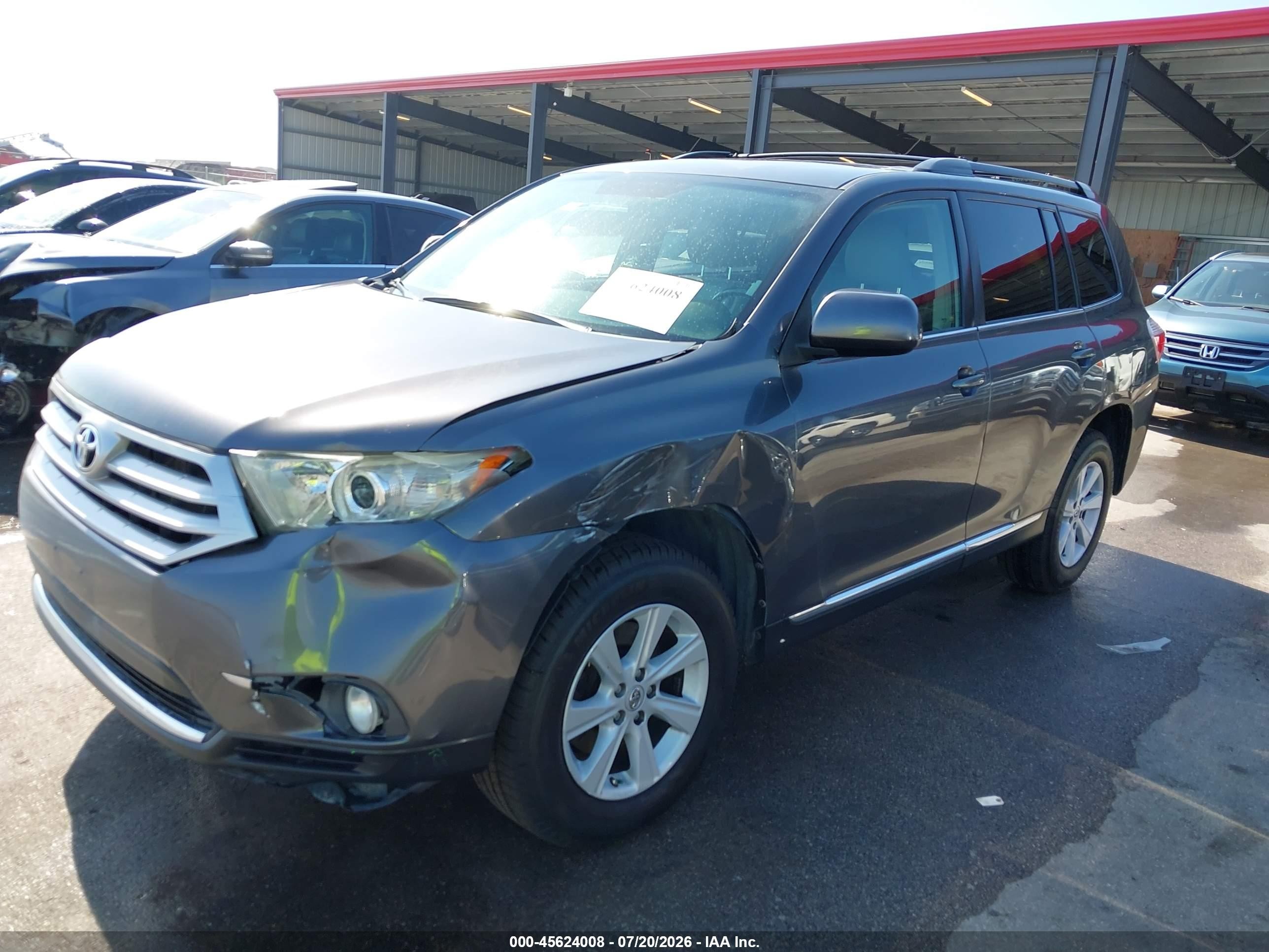 2013 Toyota Highlander Se V6 Gray vin: 5TDBK3EH3DS219654