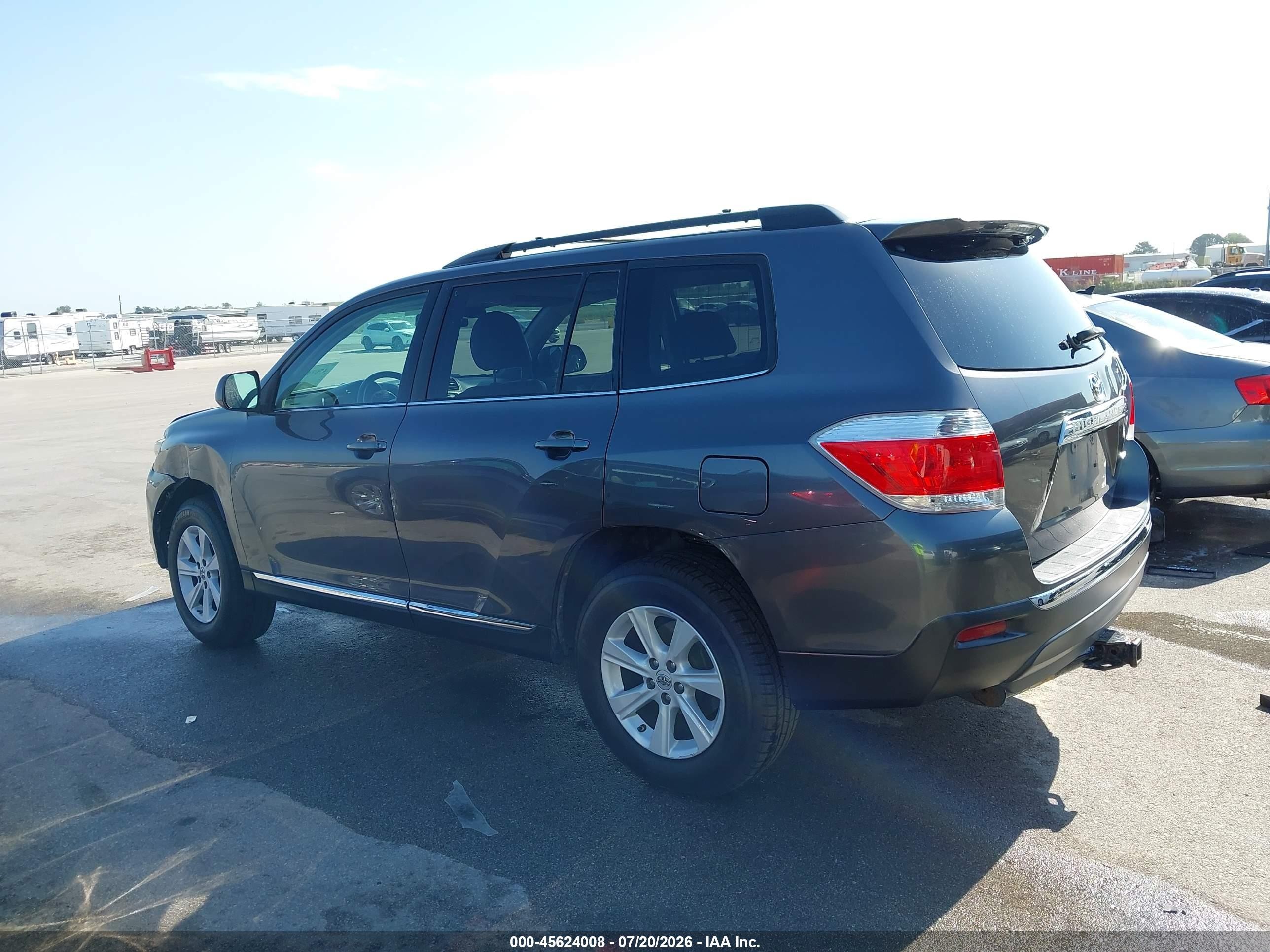 2013 Toyota Highlander Se V6 Gray vin: 5TDBK3EH3DS219654
