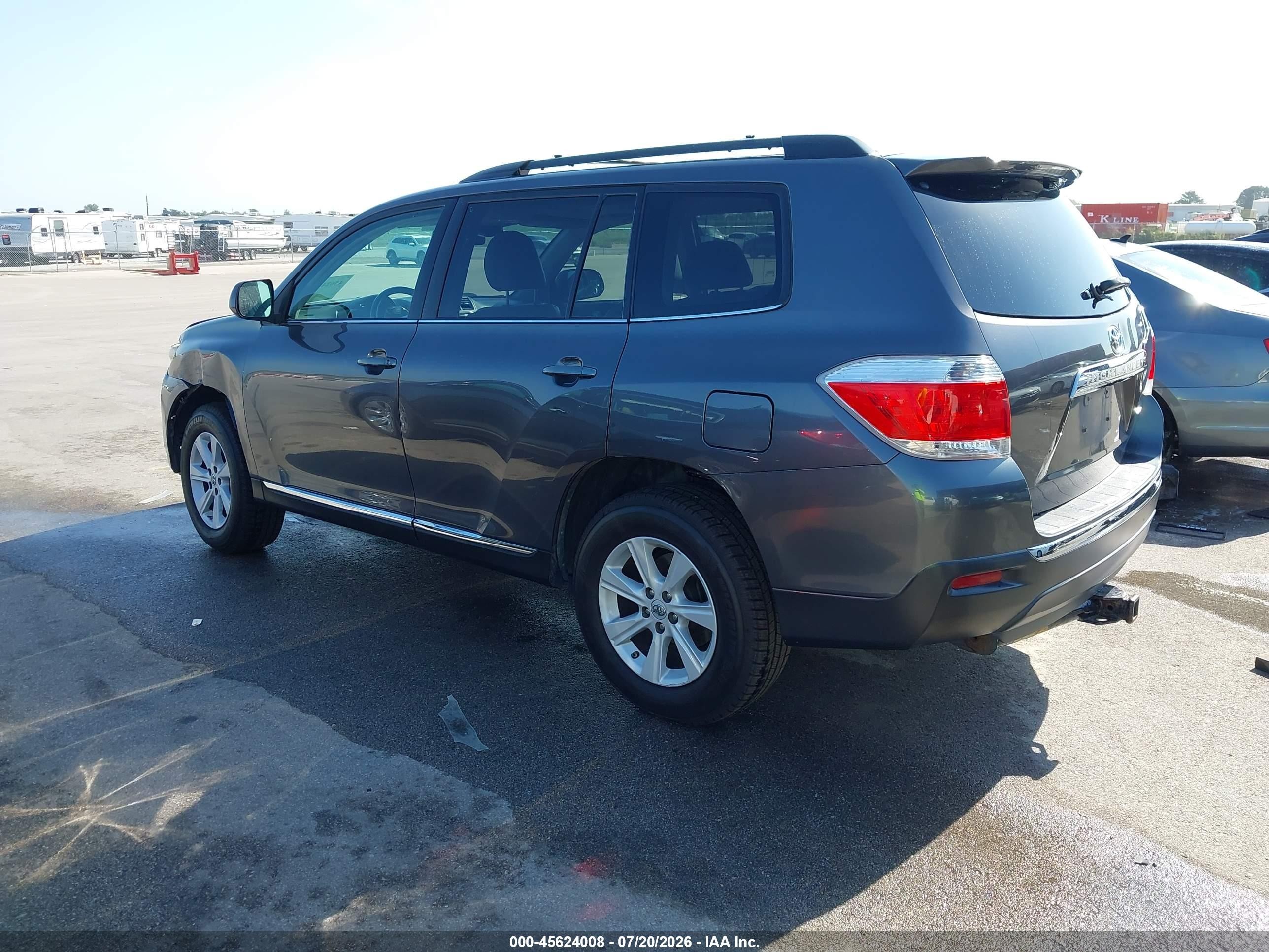 2013 Toyota Highlander Se V6 Gray vin: 5TDBK3EH3DS219654
