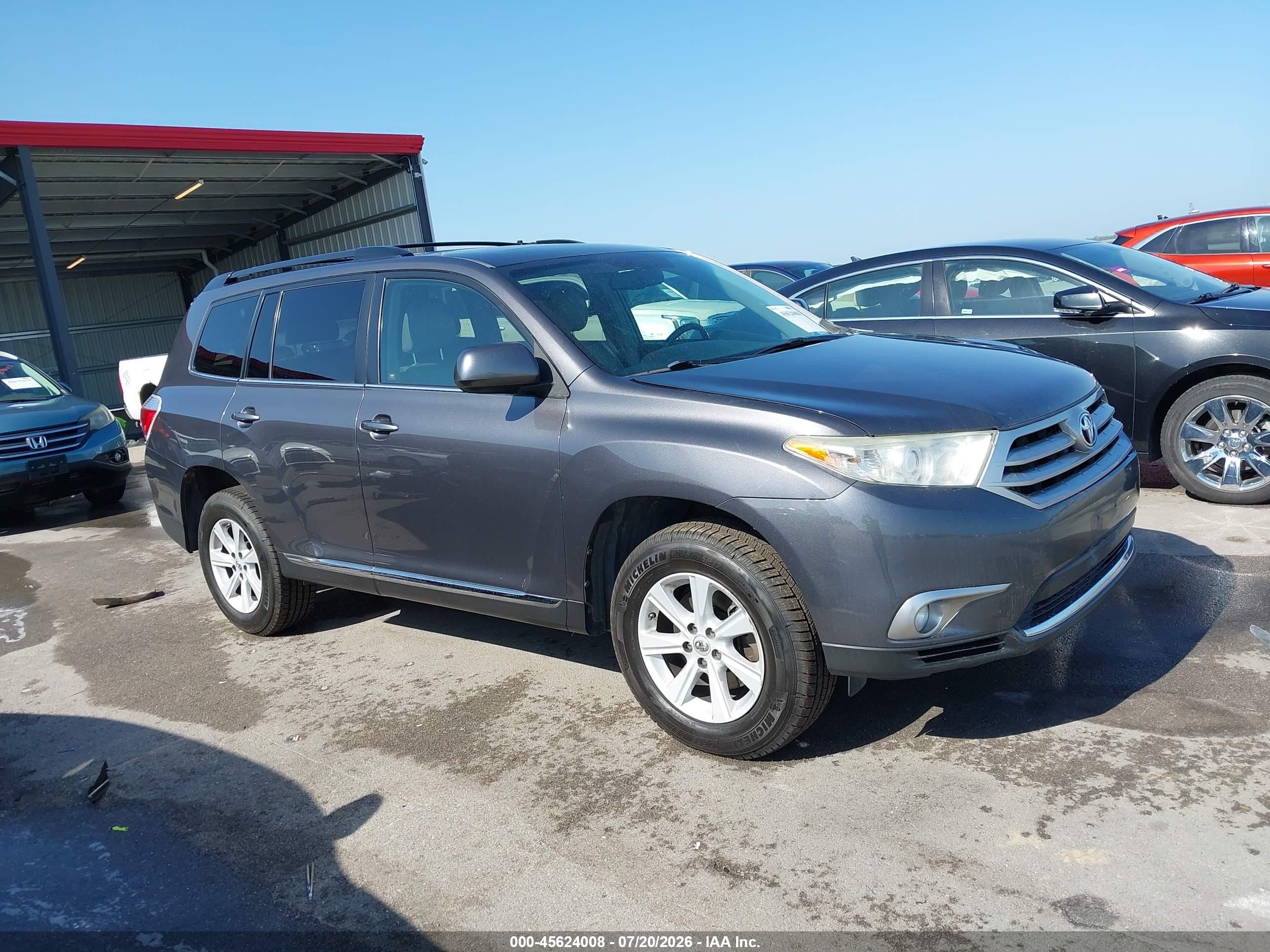 2013 Toyota Highlander Se V6 Gray vin: 5TDBK3EH3DS219654