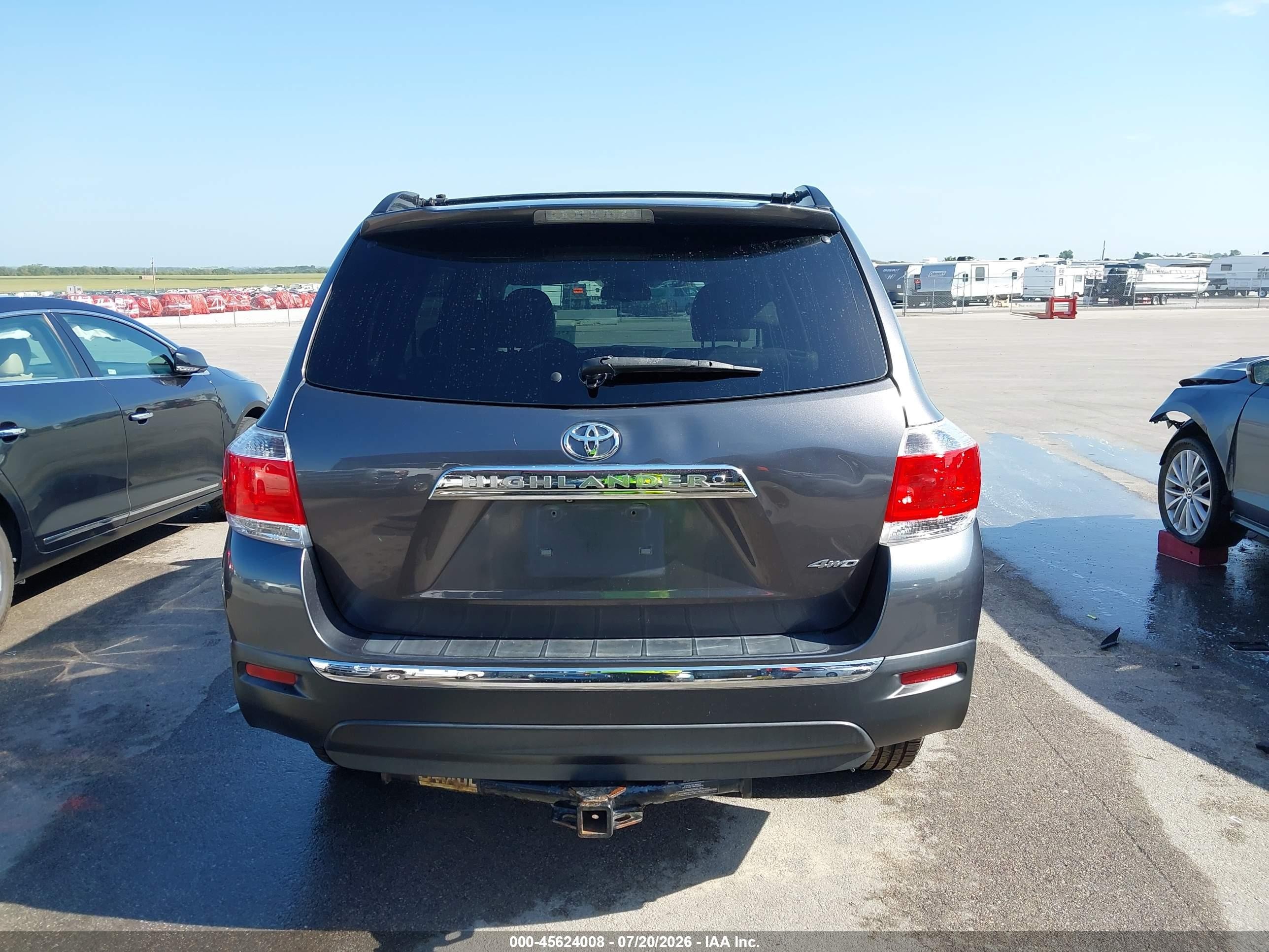 2013 Toyota Highlander Se V6 Gray vin: 5TDBK3EH3DS219654