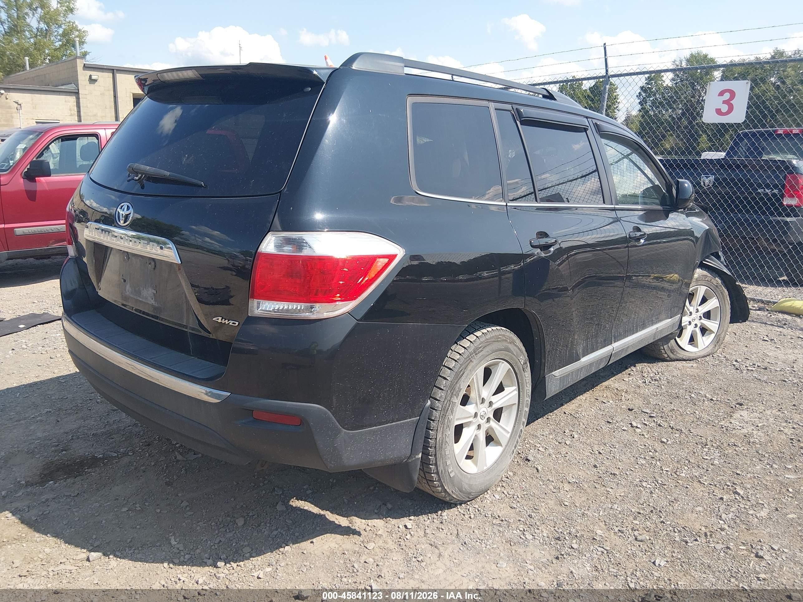 2011 Toyota Highlander Base V6 Black vin: 5TDBK3EH4BS090014