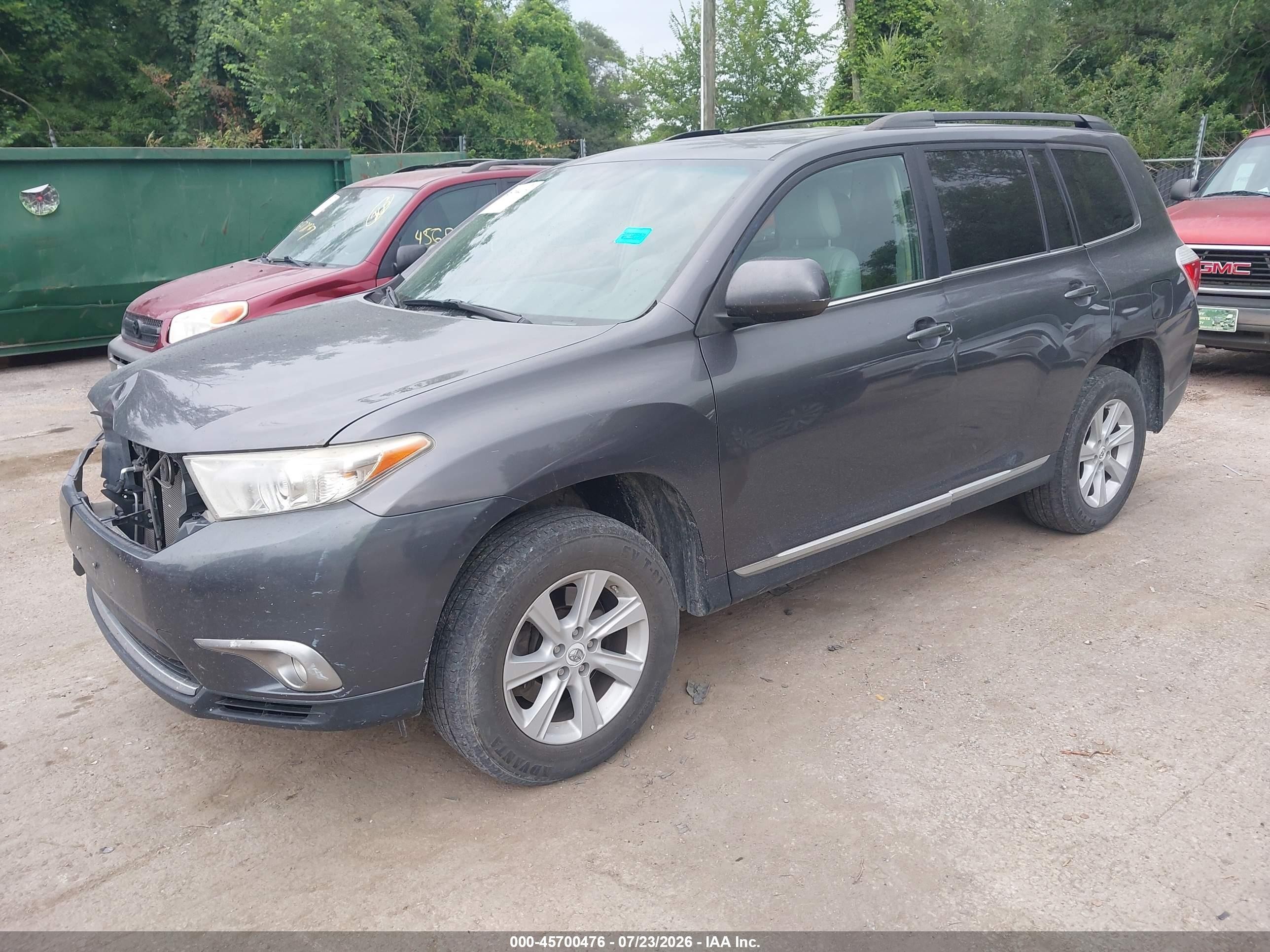 2012 Toyota Highlander Se V6 Gray vin: 5TDBK3EH4CS132991