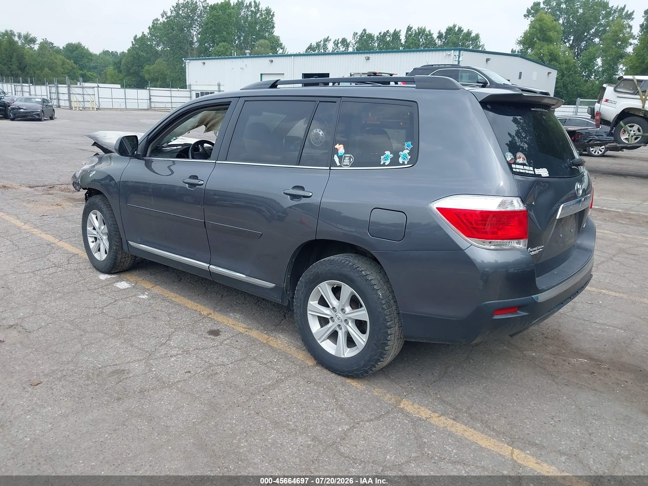 2012 Toyota Highlander Base V6 Gray vin: 5TDBK3EH4CS135230