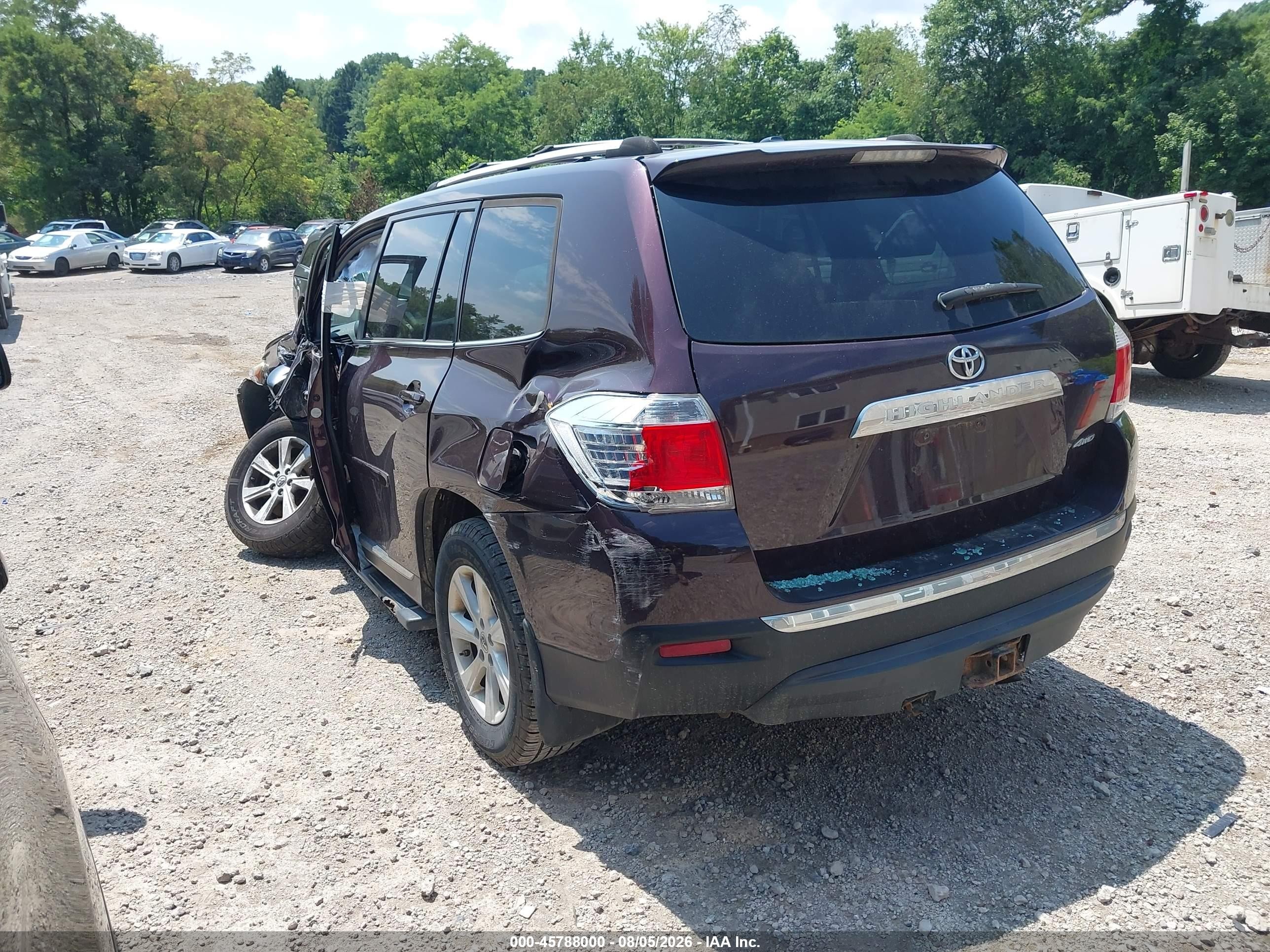 2012 Toyota Highlander Base V6 Maroon vin: 5TDBK3EH4CS154845