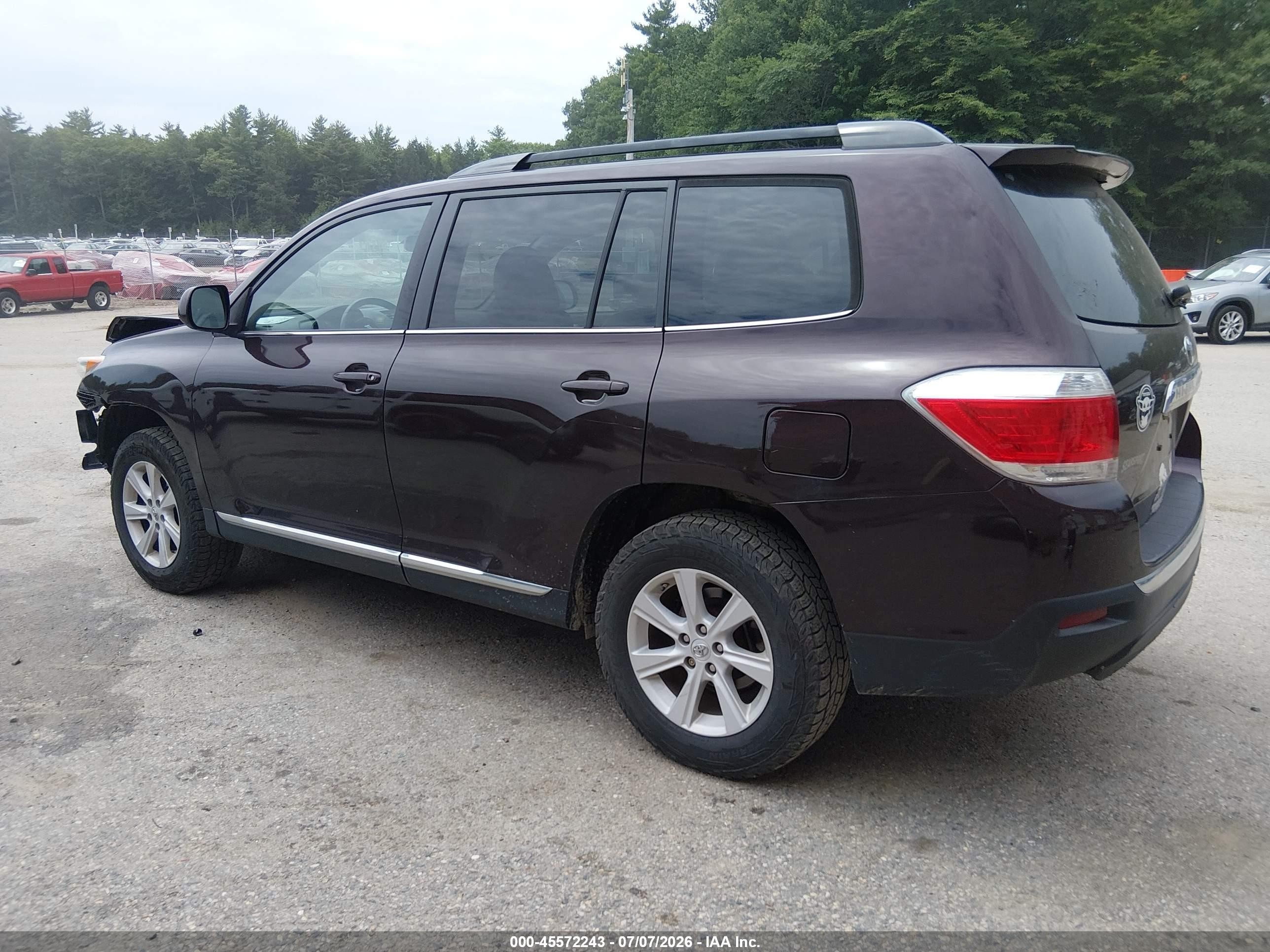 2012 Toyota Highlander Se V6 Maroon vin: 5TDBK3EH4CS170222