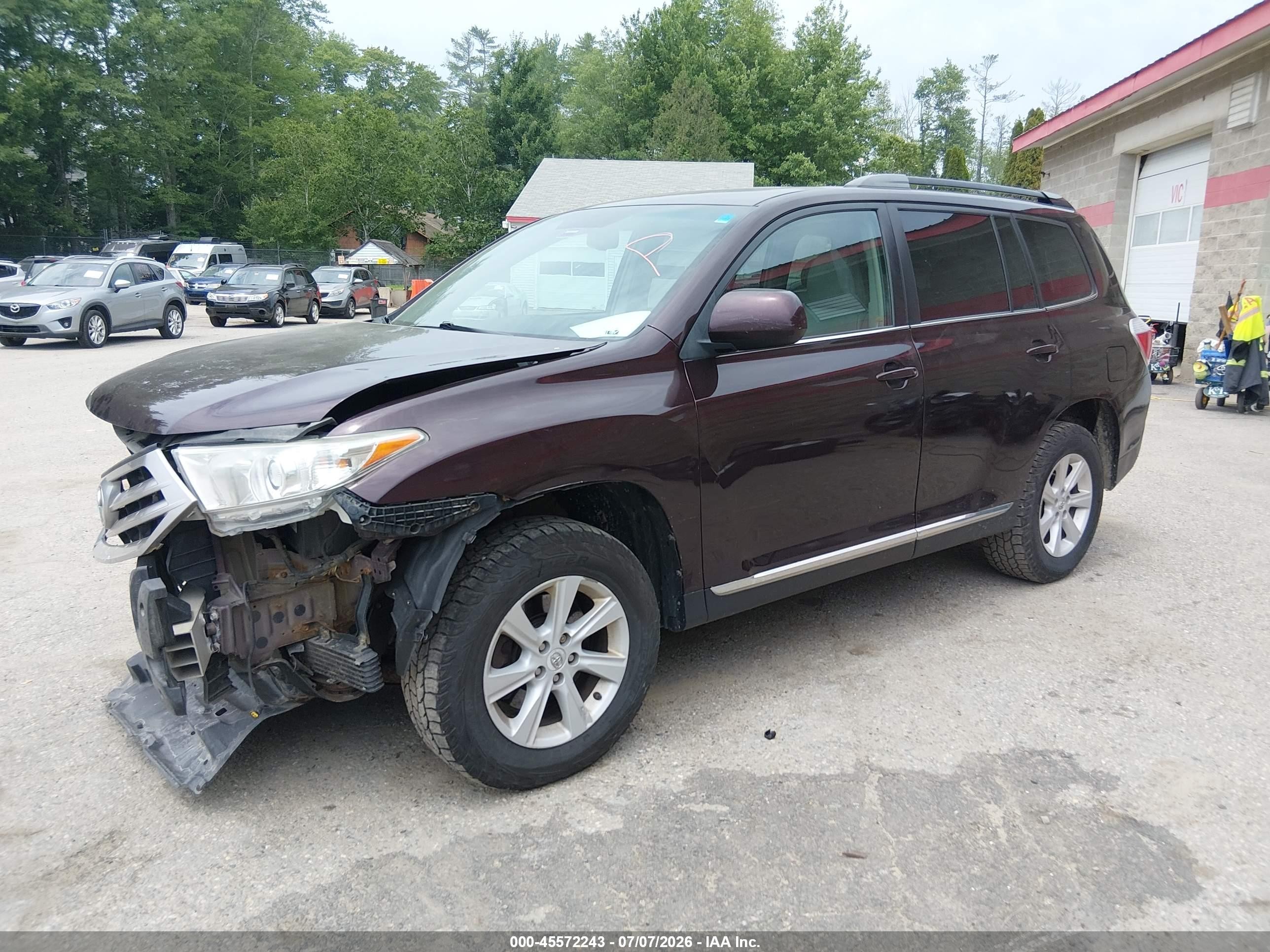 2012 Toyota Highlander Se V6 Maroon vin: 5TDBK3EH4CS170222