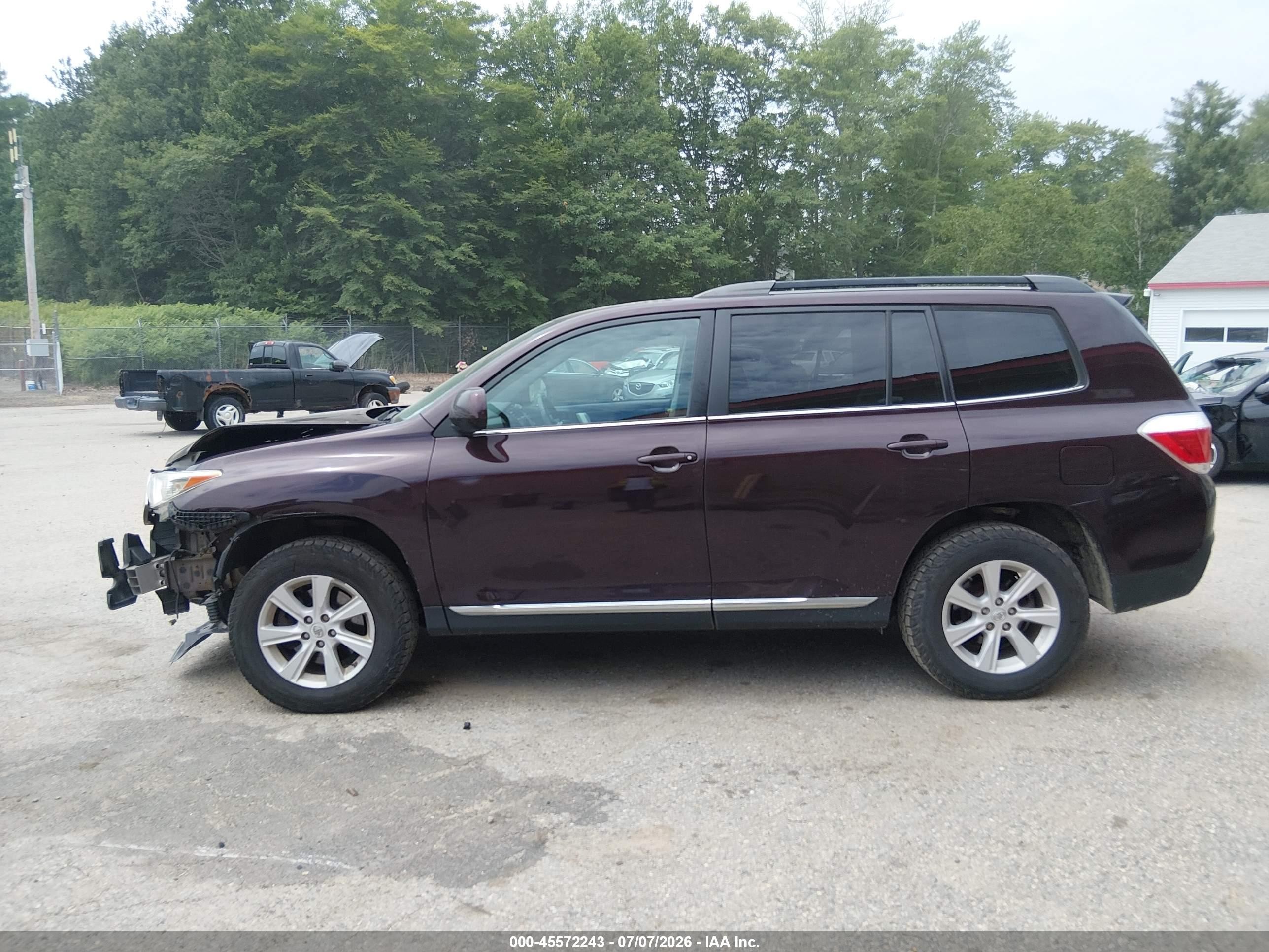 2012 Toyota Highlander Se V6 Maroon vin: 5TDBK3EH4CS170222