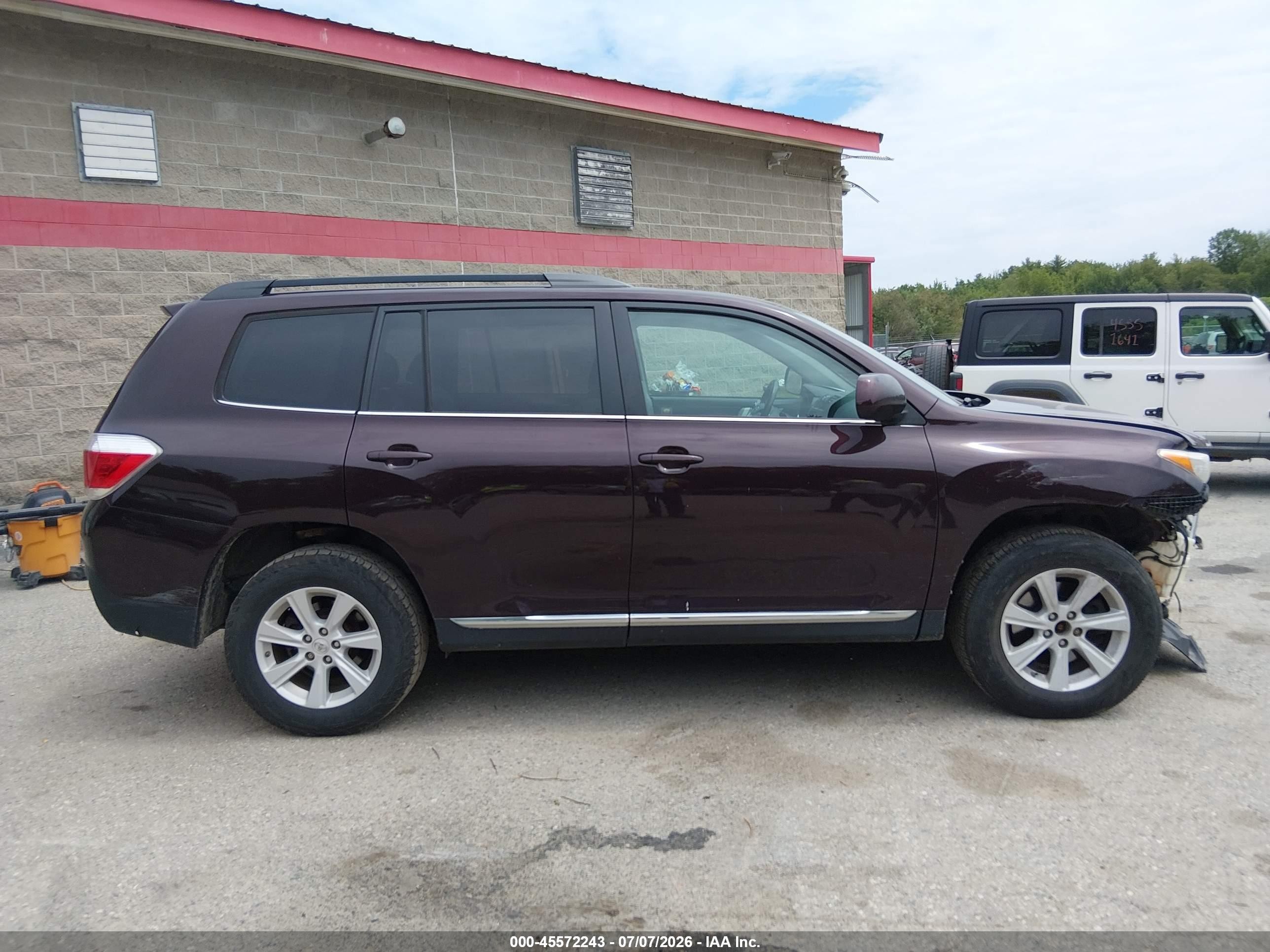 2012 Toyota Highlander Se V6 Maroon vin: 5TDBK3EH4CS170222