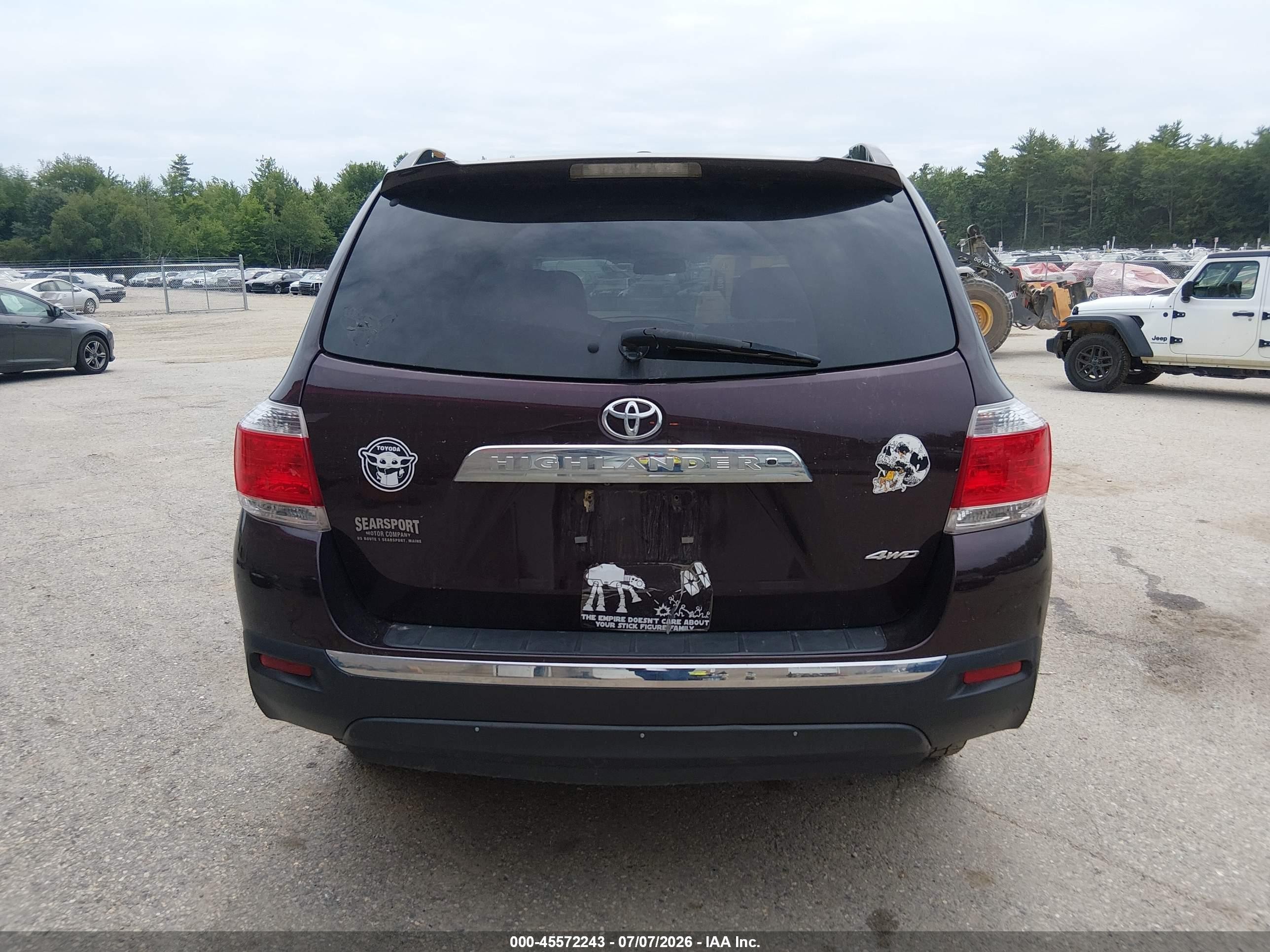 2012 Toyota Highlander Se V6 Maroon vin: 5TDBK3EH4CS170222