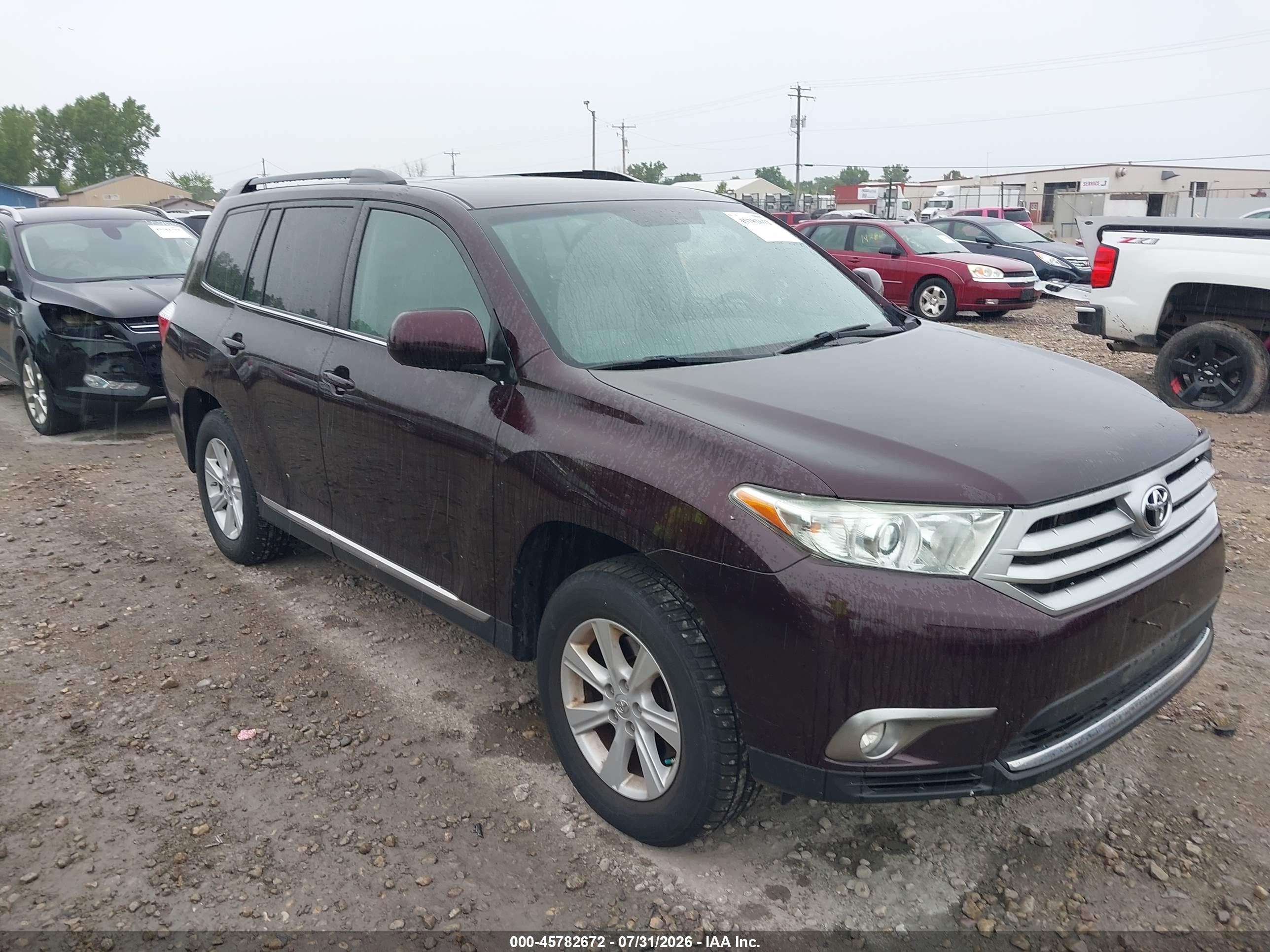 2013 Toyota Highlander Se V6 Burgundy vin: 5TDBK3EH4DS193887