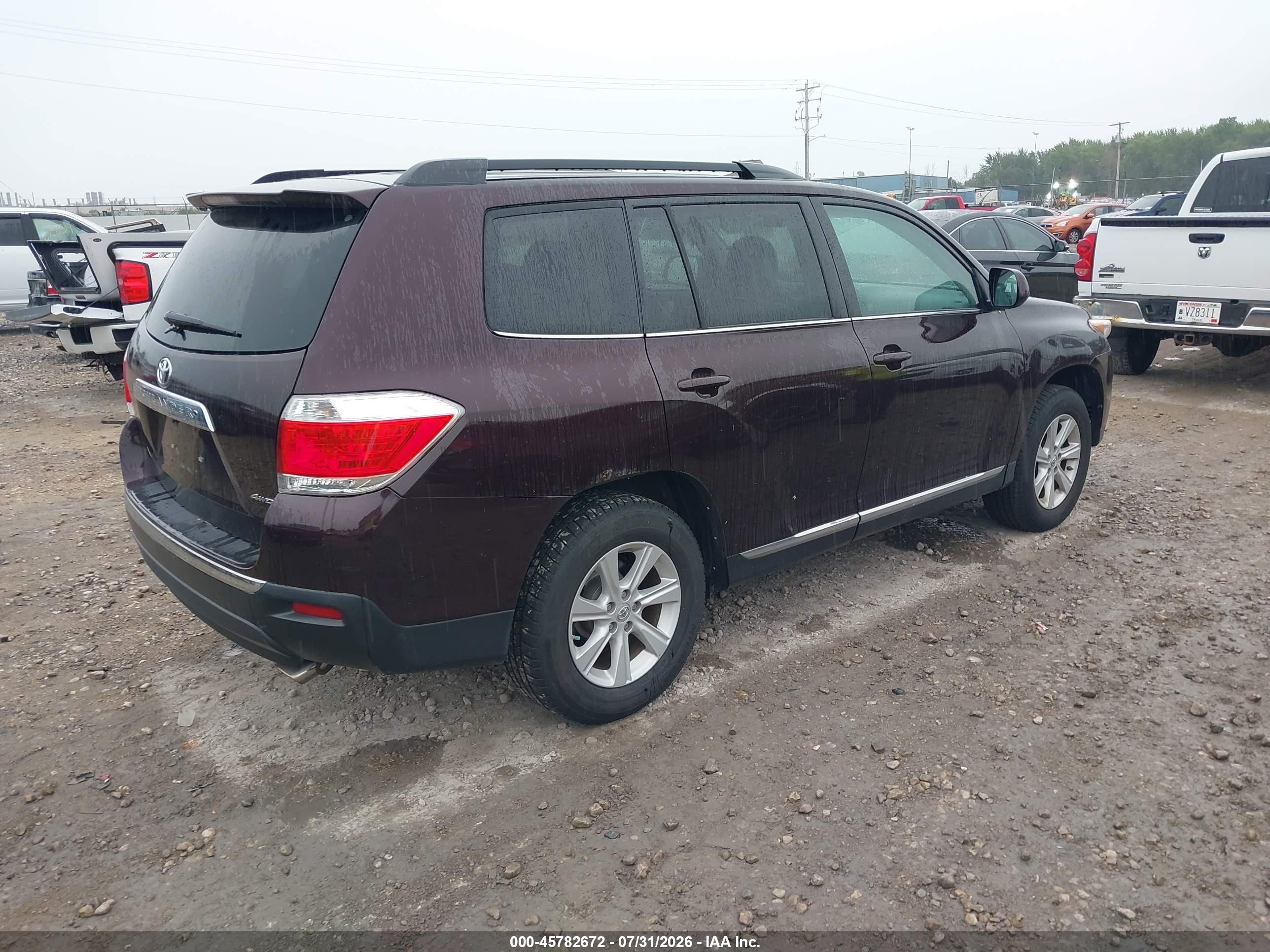 2013 Toyota Highlander Se V6 Burgundy vin: 5TDBK3EH4DS193887