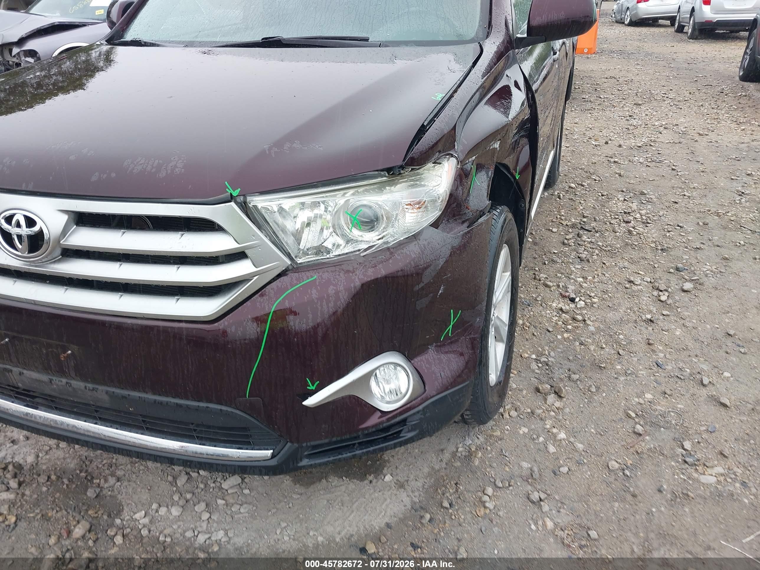 2013 Toyota Highlander Se V6 Burgundy vin: 5TDBK3EH4DS193887