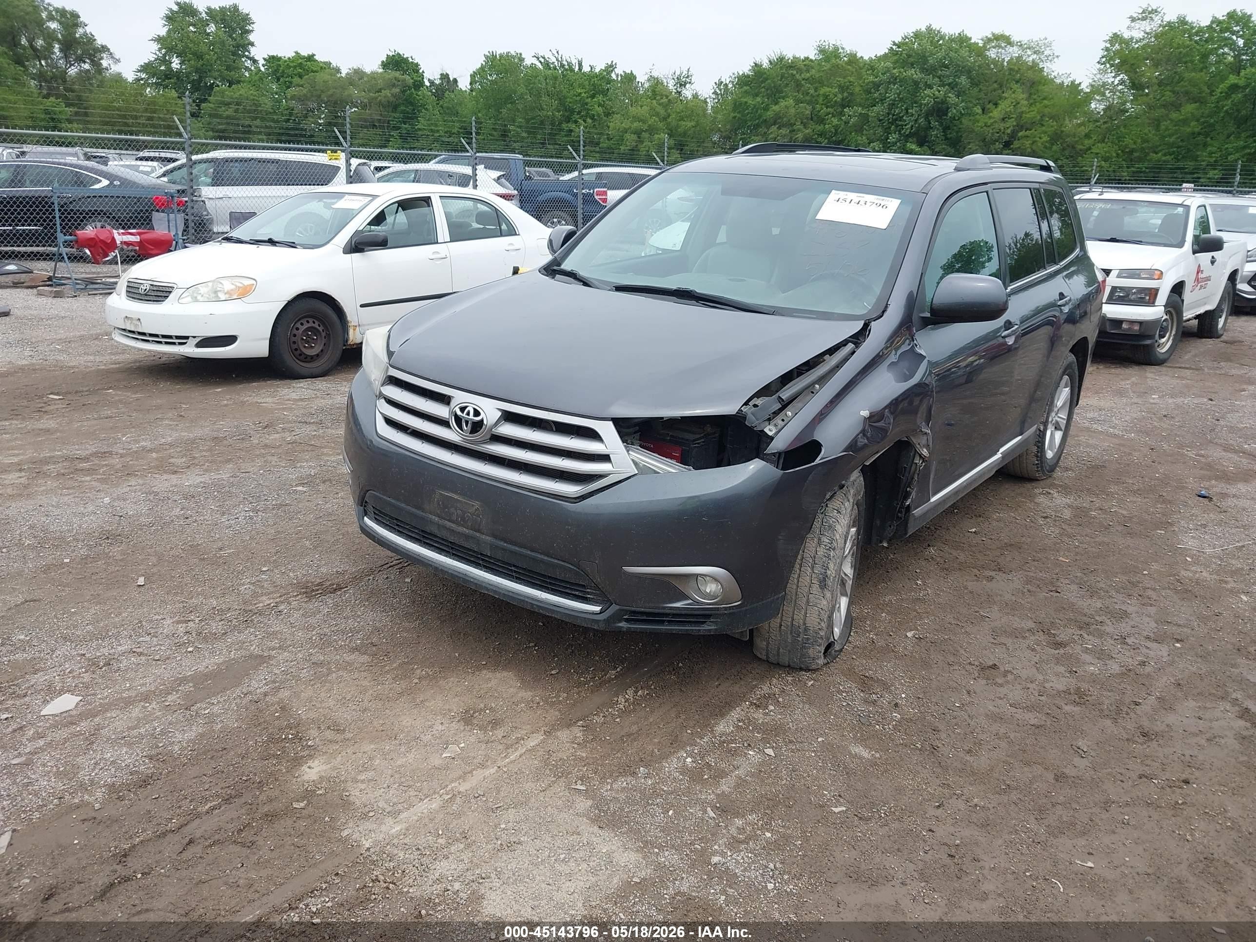 2013 Toyota Highlander Se V6 Gray vin: 5TDBK3EH4DS279202