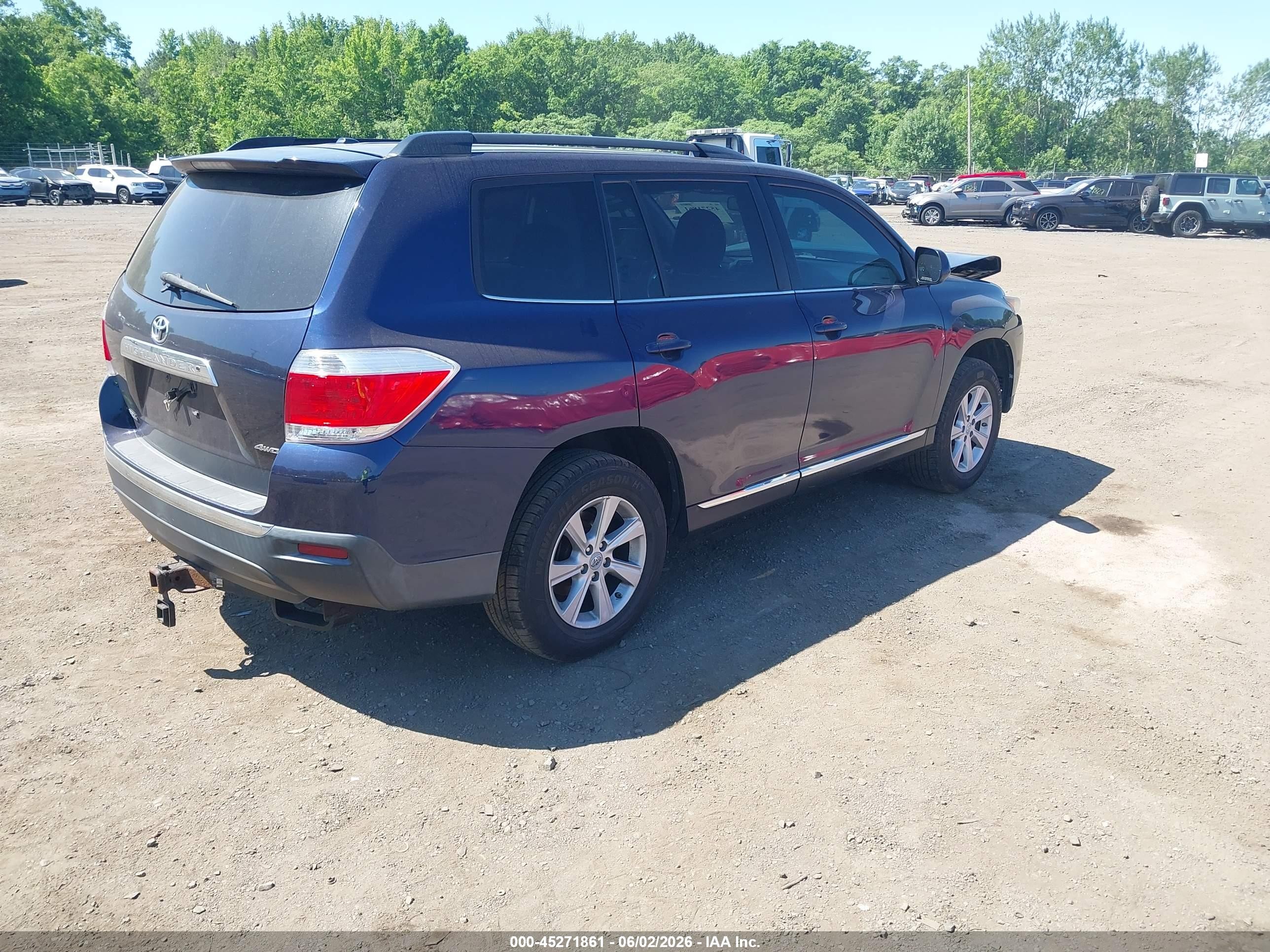 2011 Toyota Highlander Se V6 Dark Blue vin: 5TDBK3EH5BS061492