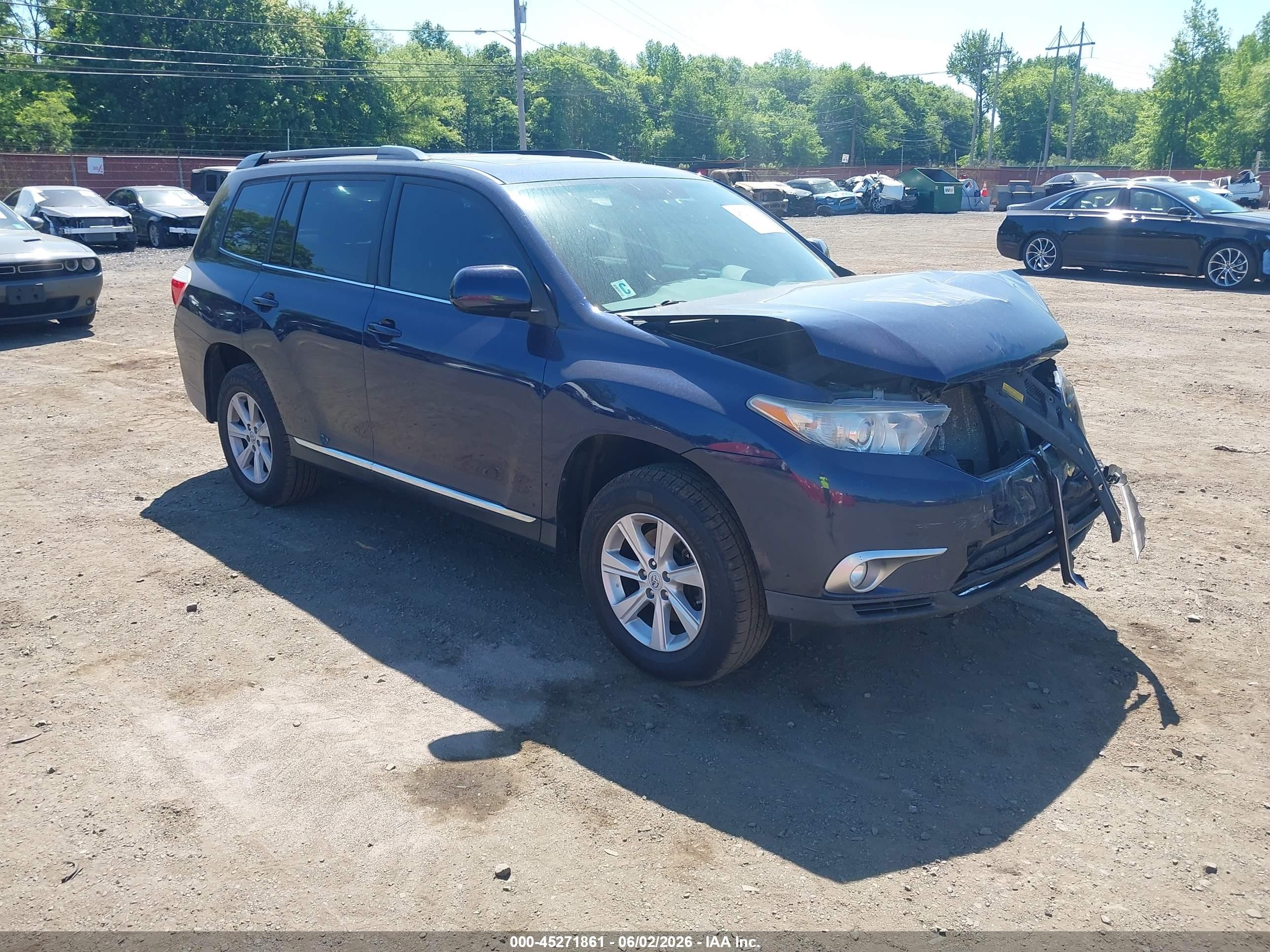 2011 Toyota Highlander Se V6 Dark Blue vin: 5TDBK3EH5BS061492