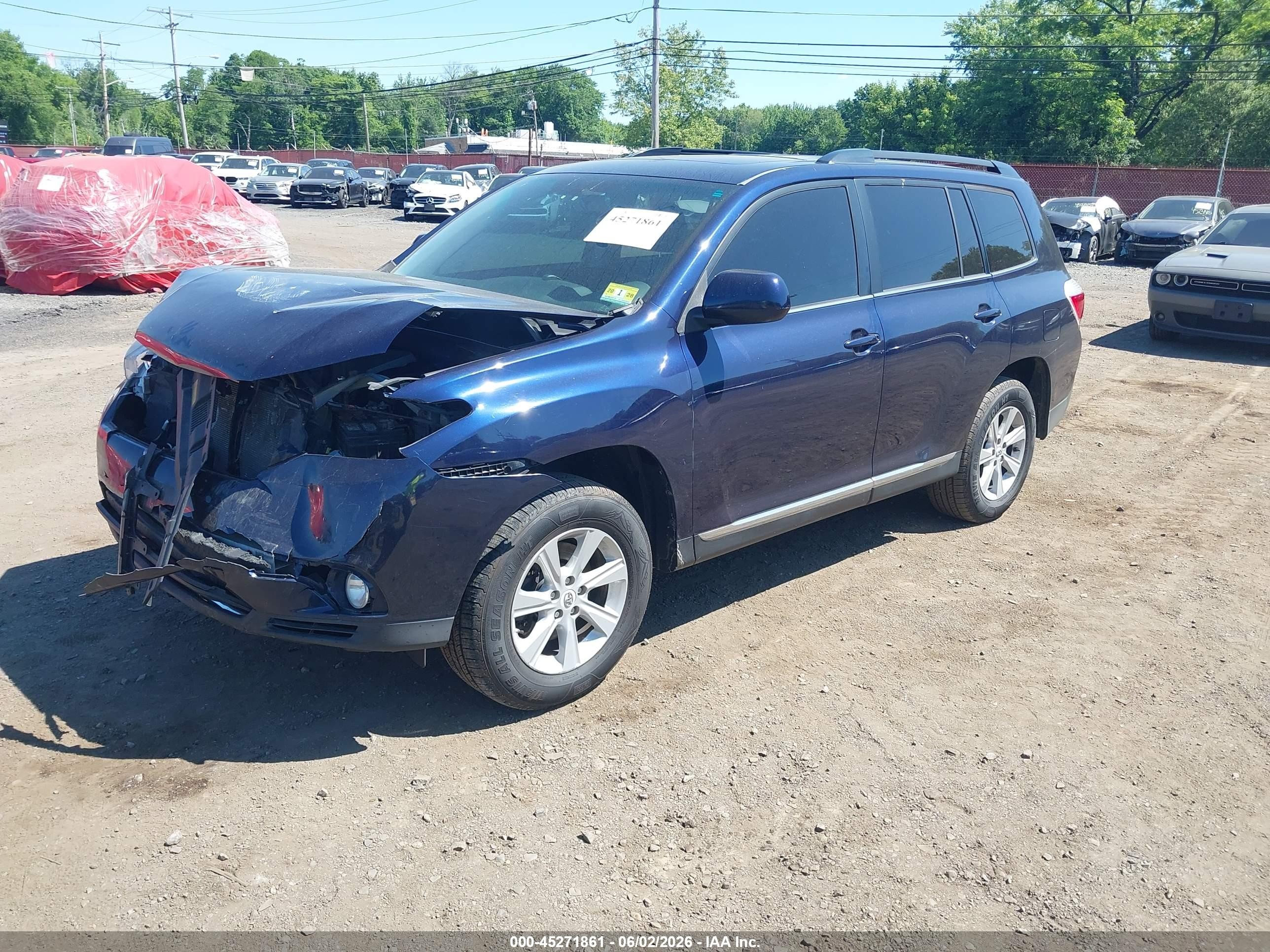 2011 Toyota Highlander Se V6 Dark Blue vin: 5TDBK3EH5BS061492
