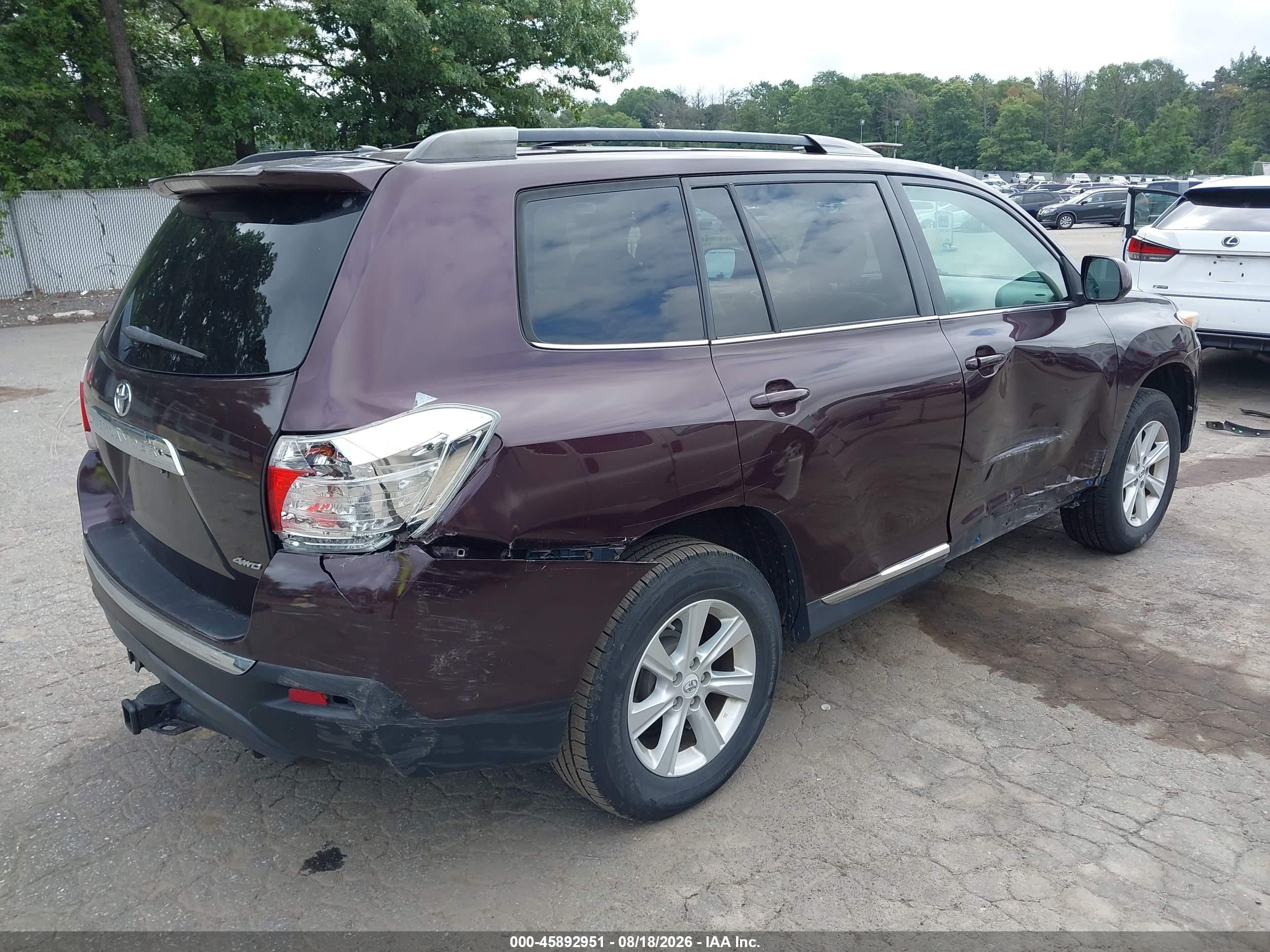 2011 Toyota Highlander Se V6 Purple vin: 5TDBK3EH5BS069947