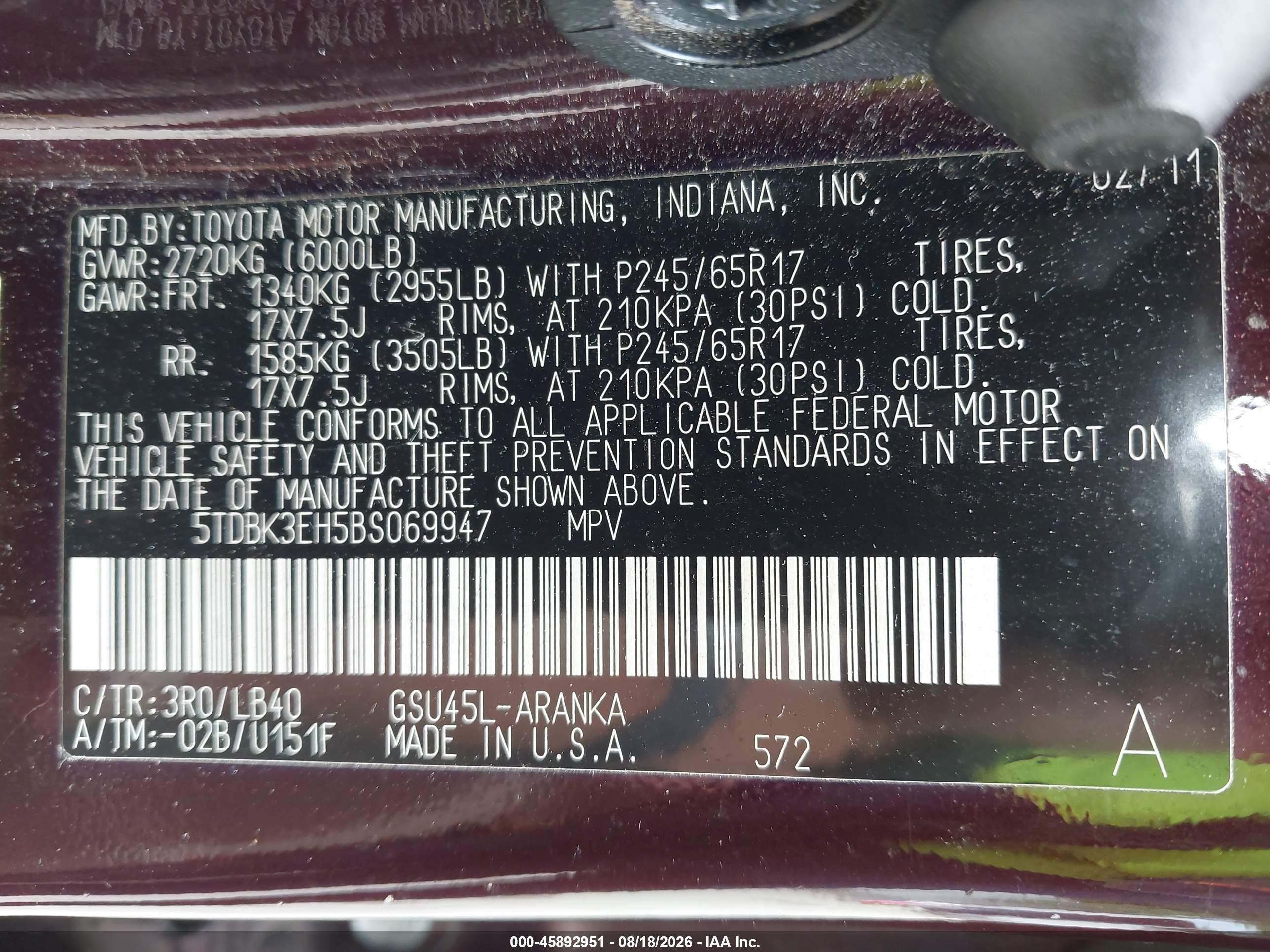 2011 Toyota Highlander Se V6 Purple vin: 5TDBK3EH5BS069947
