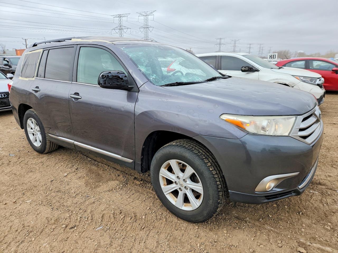 2013 Toyota Highlander Se Gray vin: 5TDBK3EH5DS201348