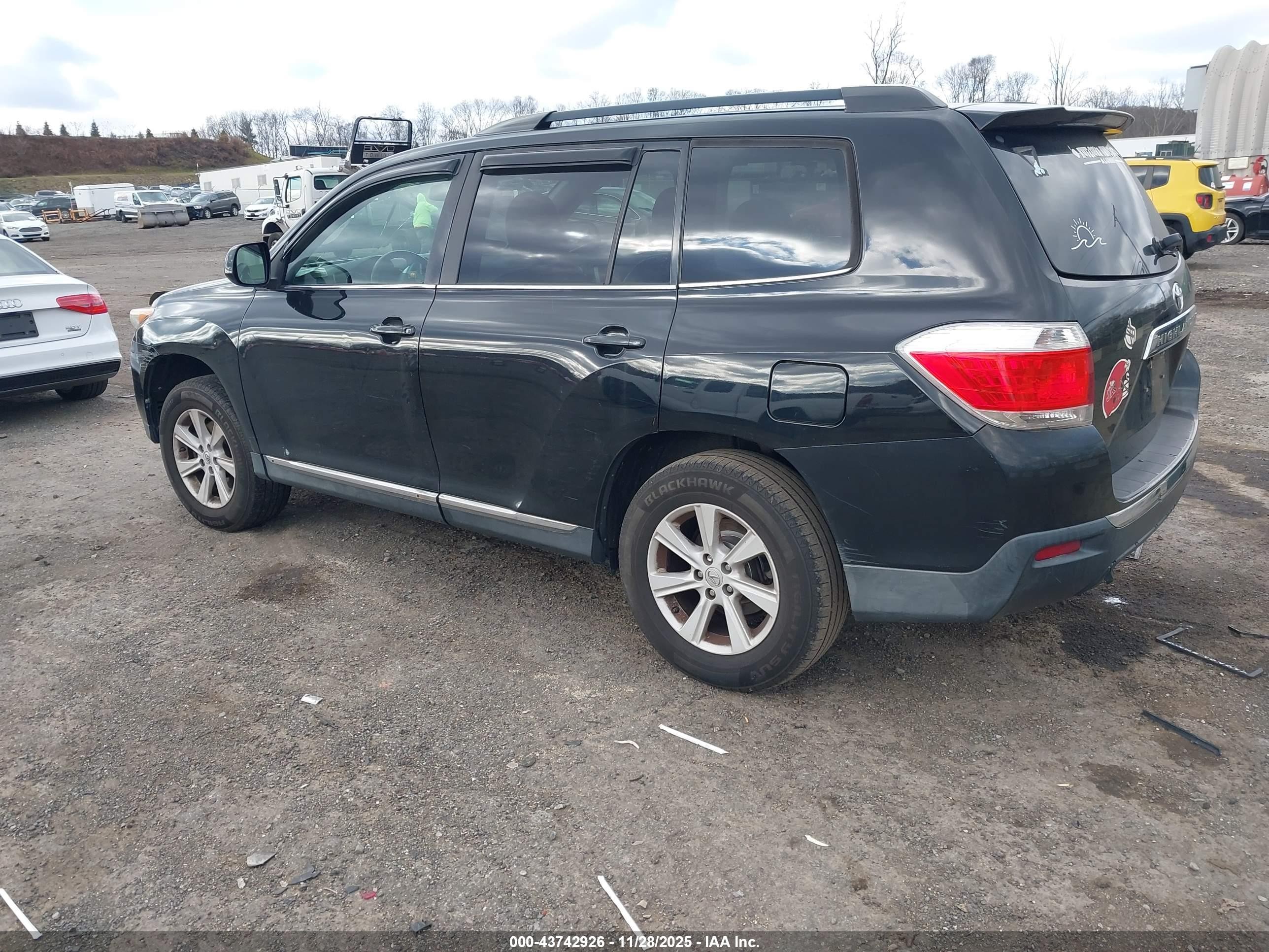 2013 Toyota Highlander Se V6 Black vin: 5TDBK3EH5DS208798