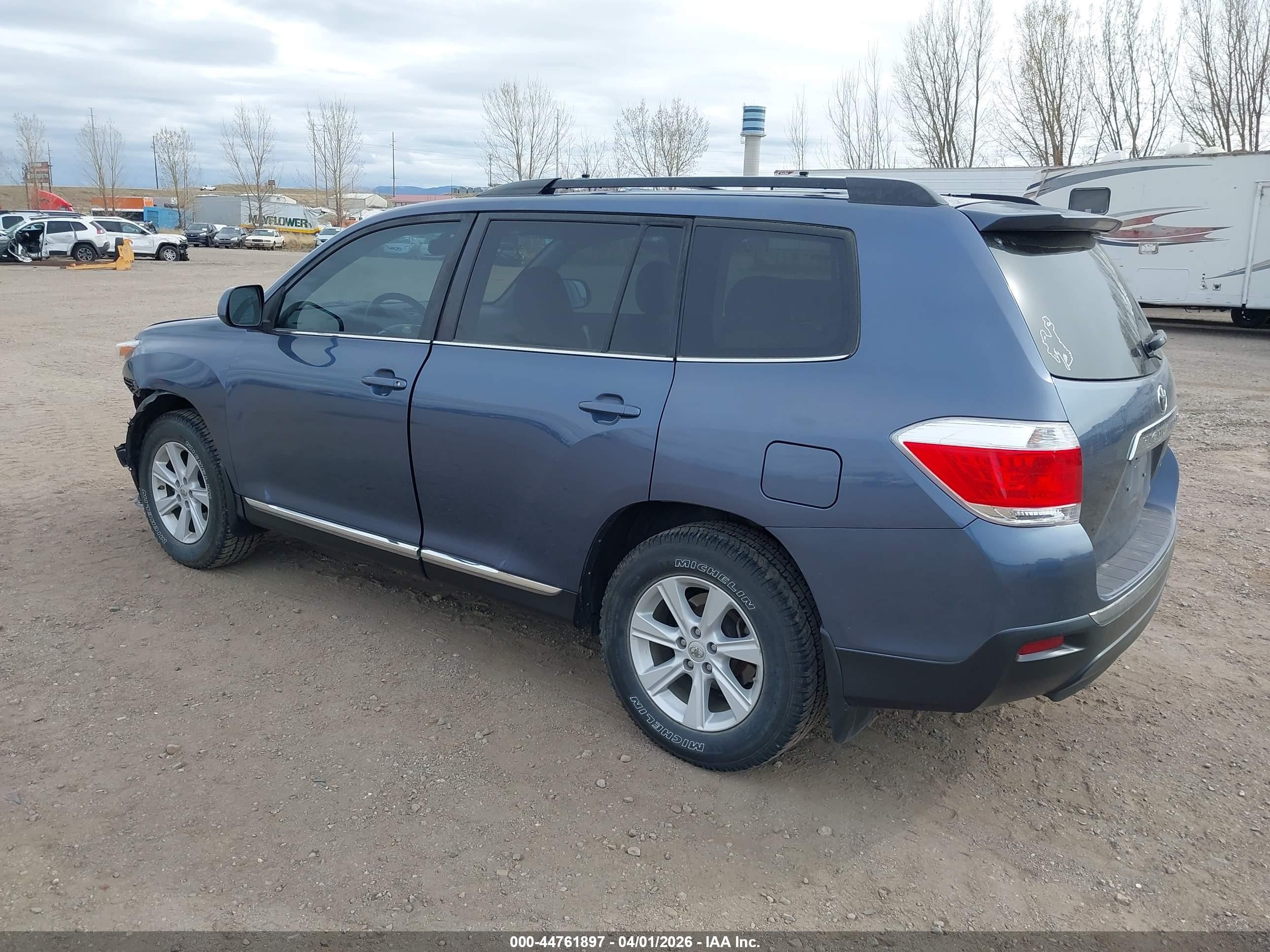2013 Toyota Highlander Se V6 Blue vin: 5TDBK3EH5DS221518