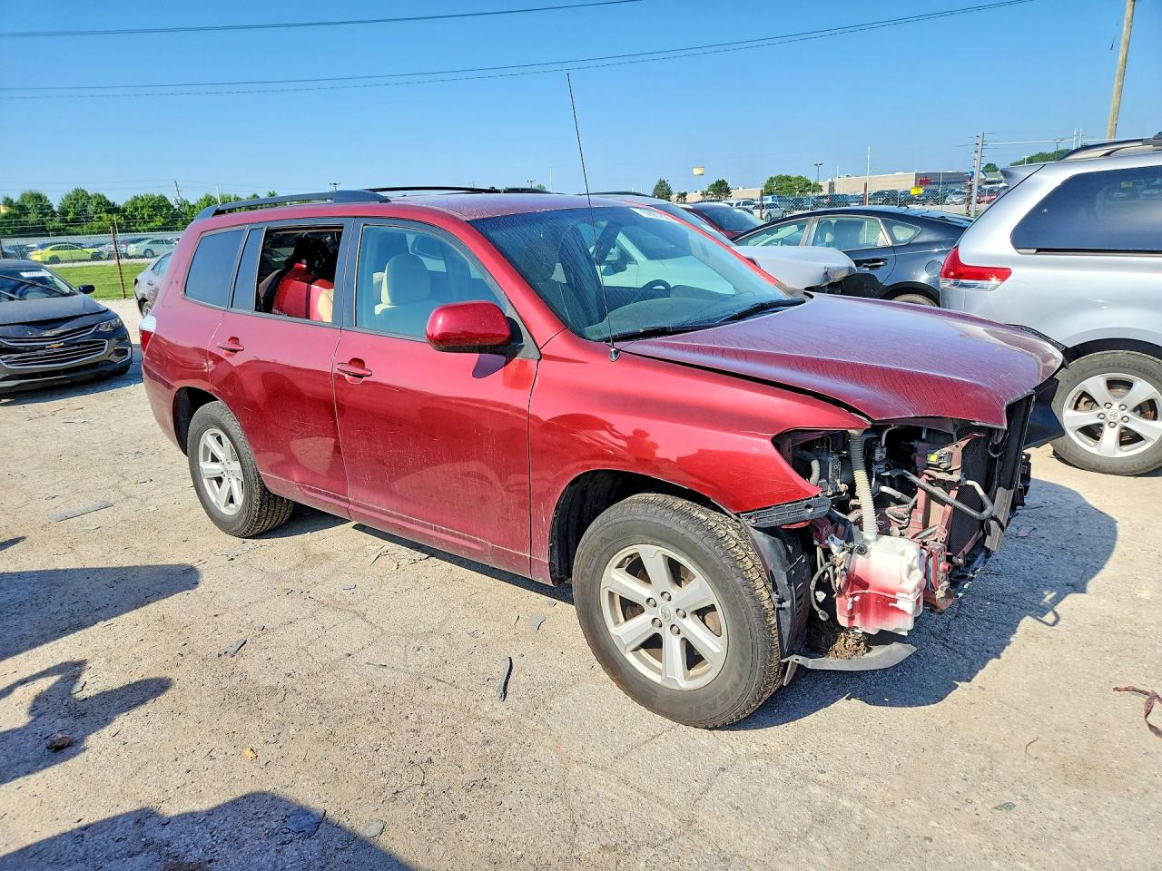 2010 Toyota Highlander Base Red vin: 5TDBK3EH6AS037796