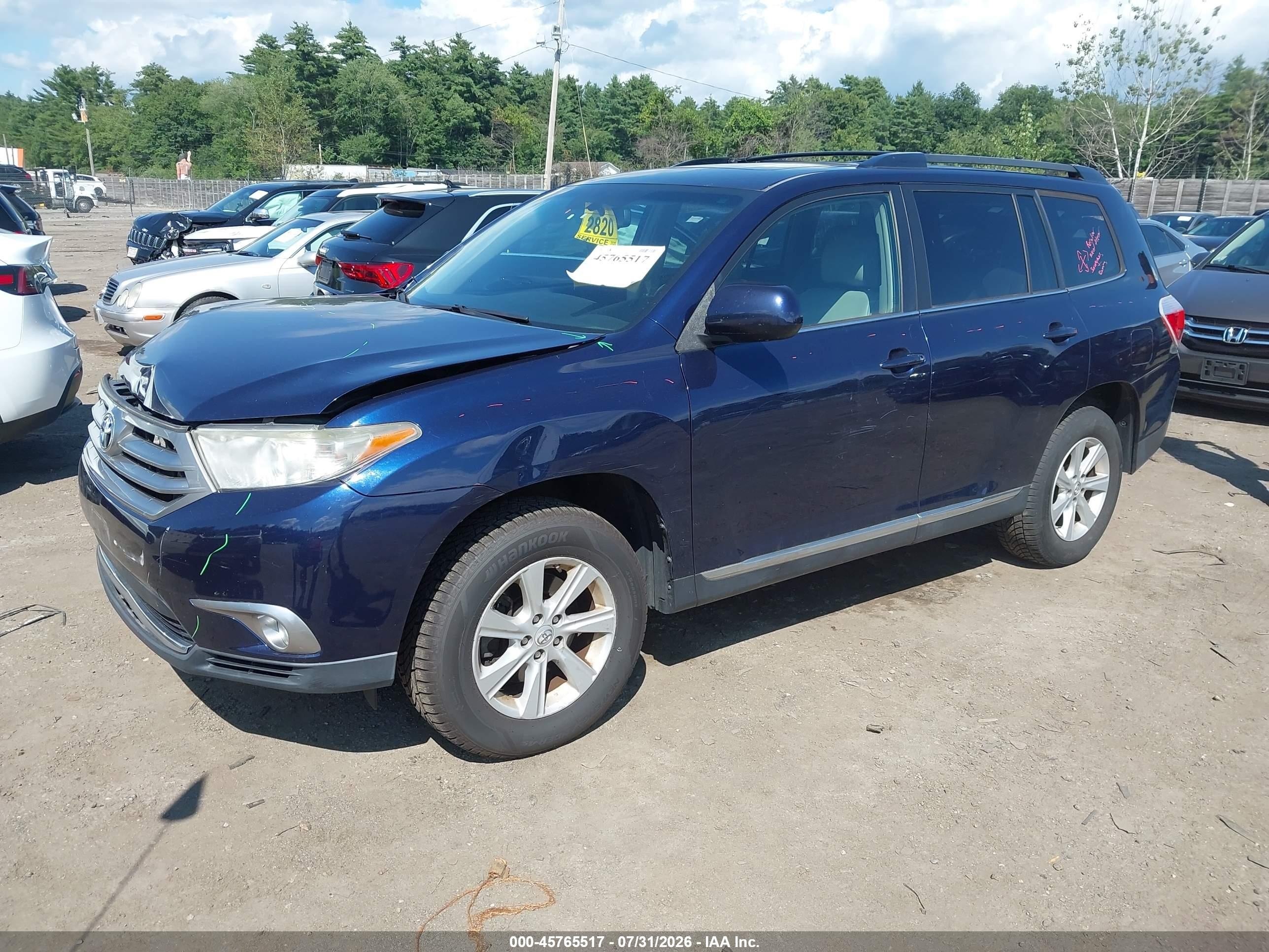 2011 Toyota Highlander Se V6 Blue vin: 5TDBK3EH6BS050890