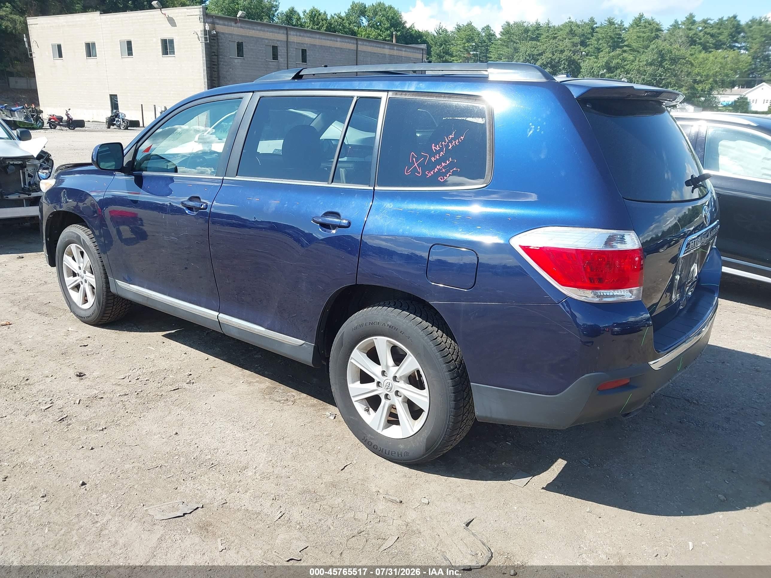 2011 Toyota Highlander Se V6 Blue vin: 5TDBK3EH6BS050890