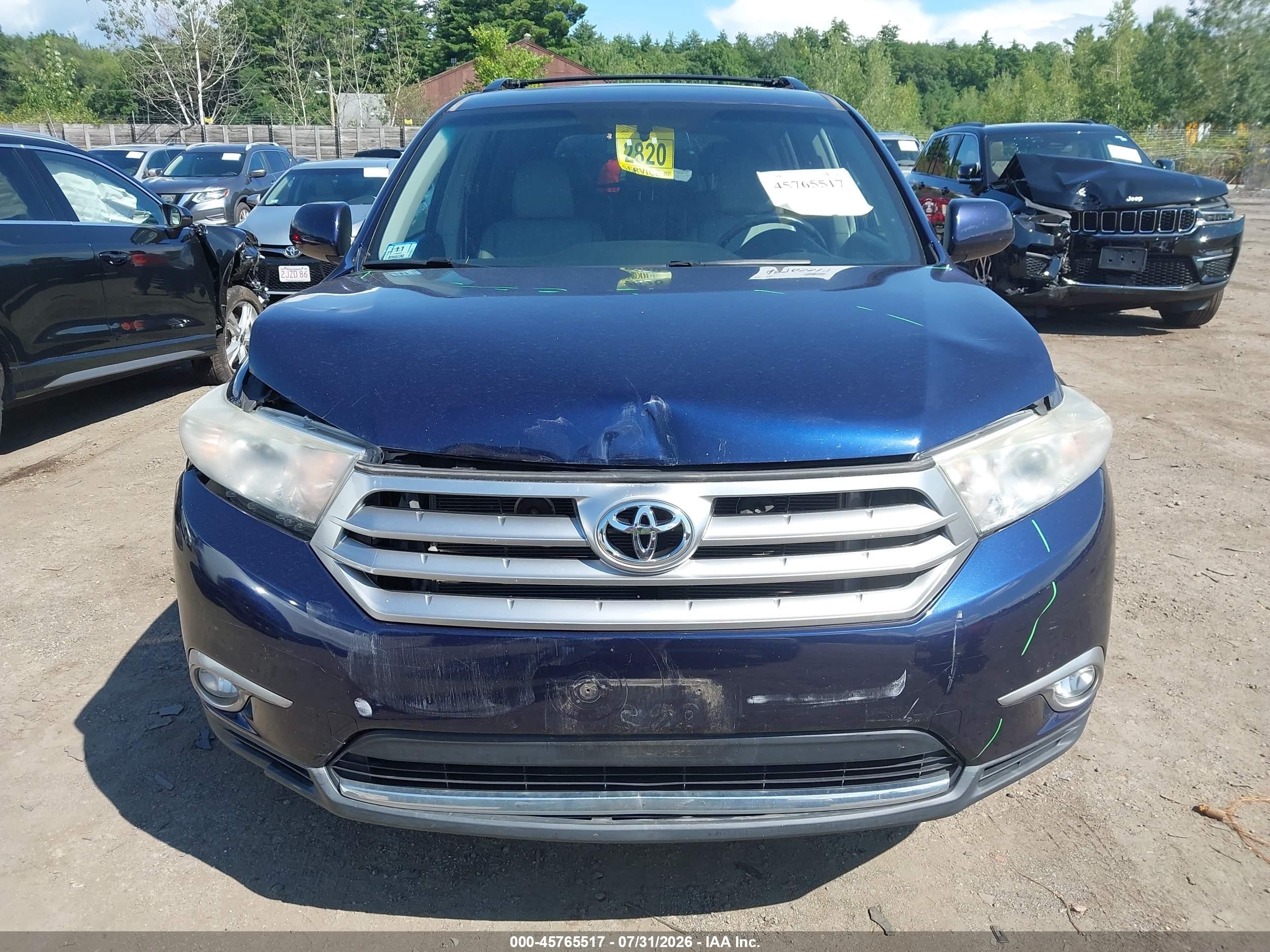 2011 Toyota Highlander Se V6 Blue vin: 5TDBK3EH6BS050890
