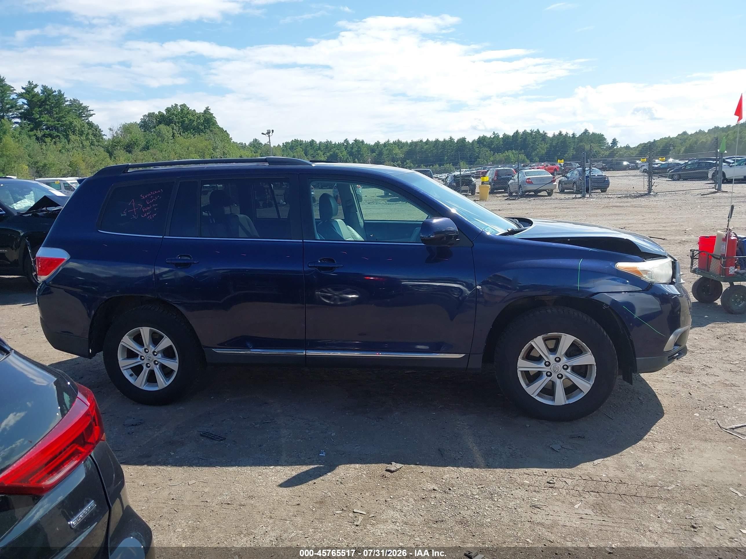 2011 Toyota Highlander Se V6 Blue vin: 5TDBK3EH6BS050890