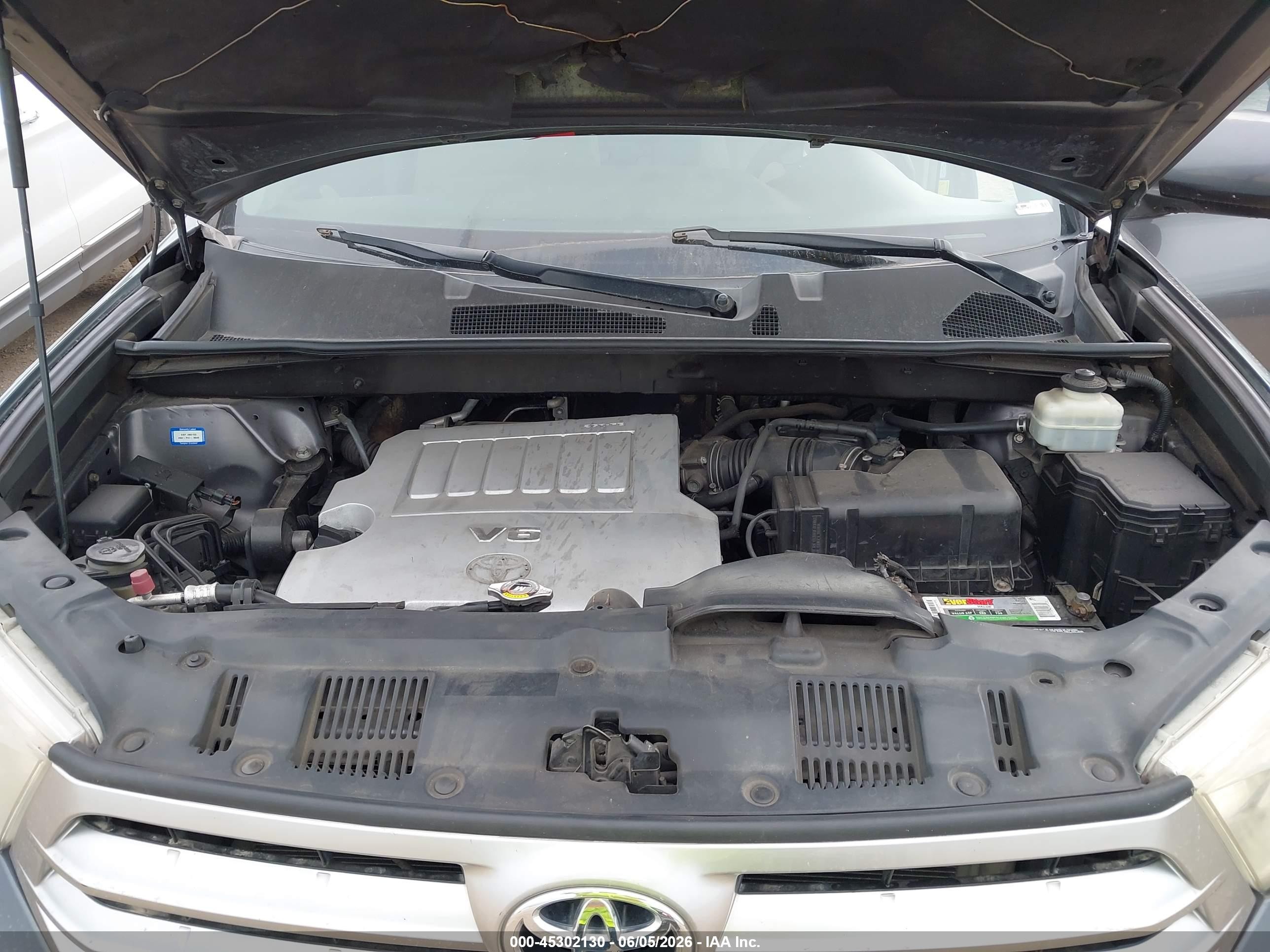 2011 Toyota Highlander Base V6 Black vin: 5TDBK3EH6BS055216