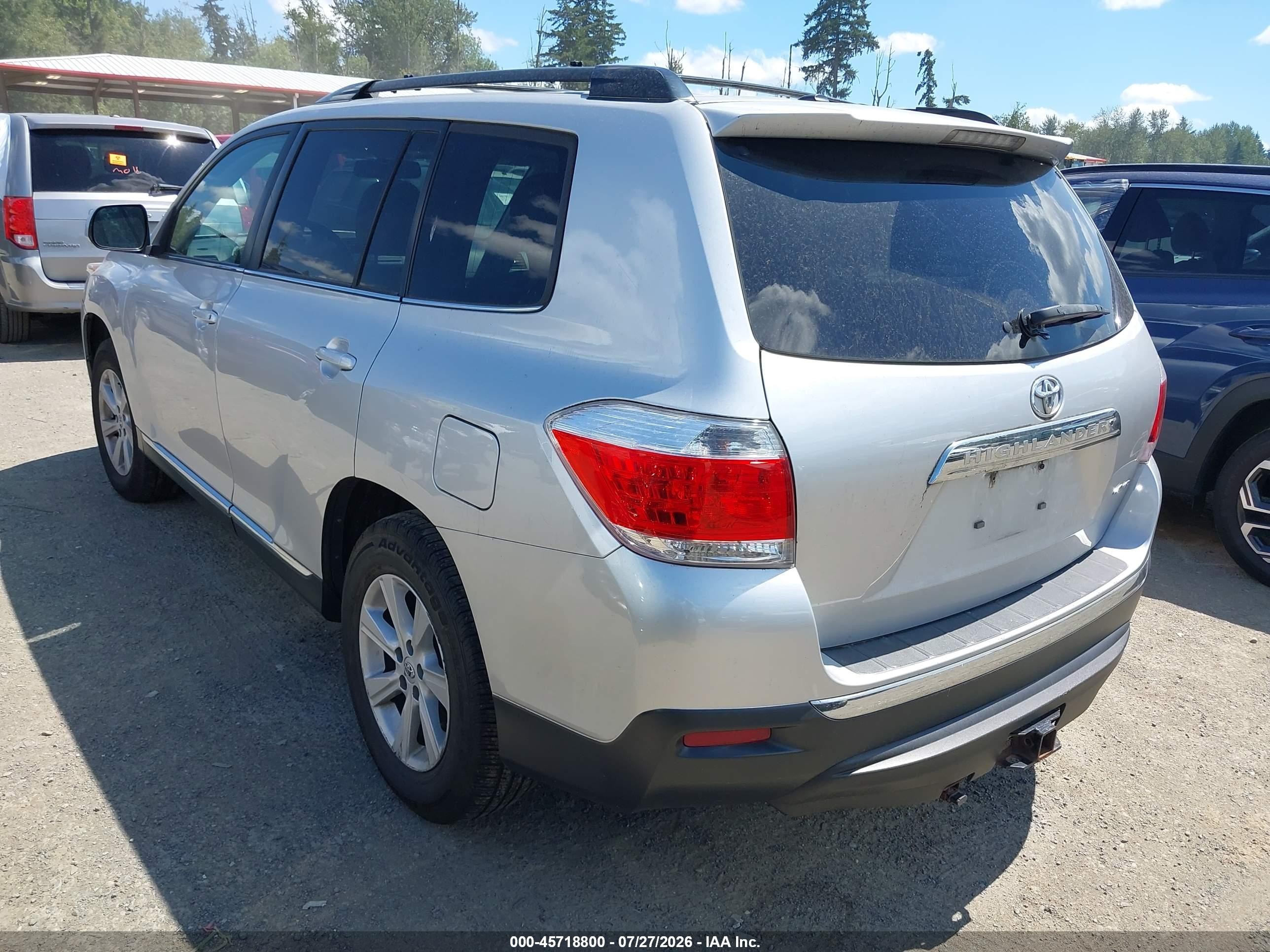 2012 Toyota Highlander Se V6 Silver vin: 5TDBK3EH6CS100978