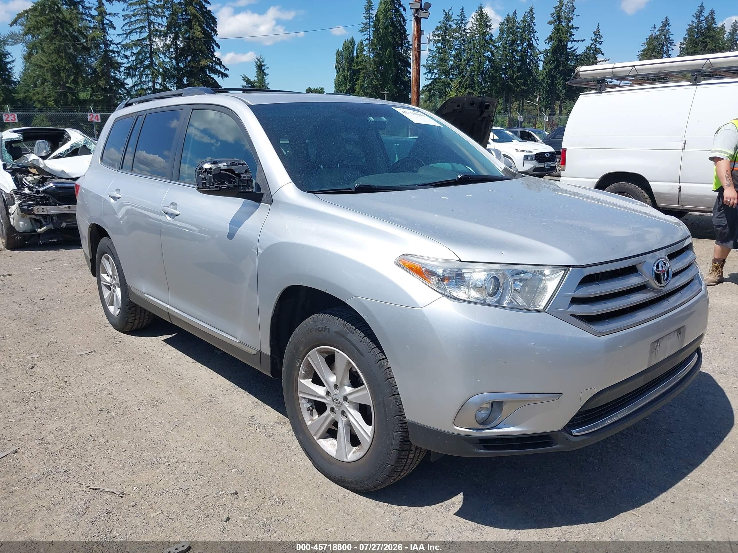 2012 Toyota Highlander Se V6 Silver vin: 5TDBK3EH6CS100978