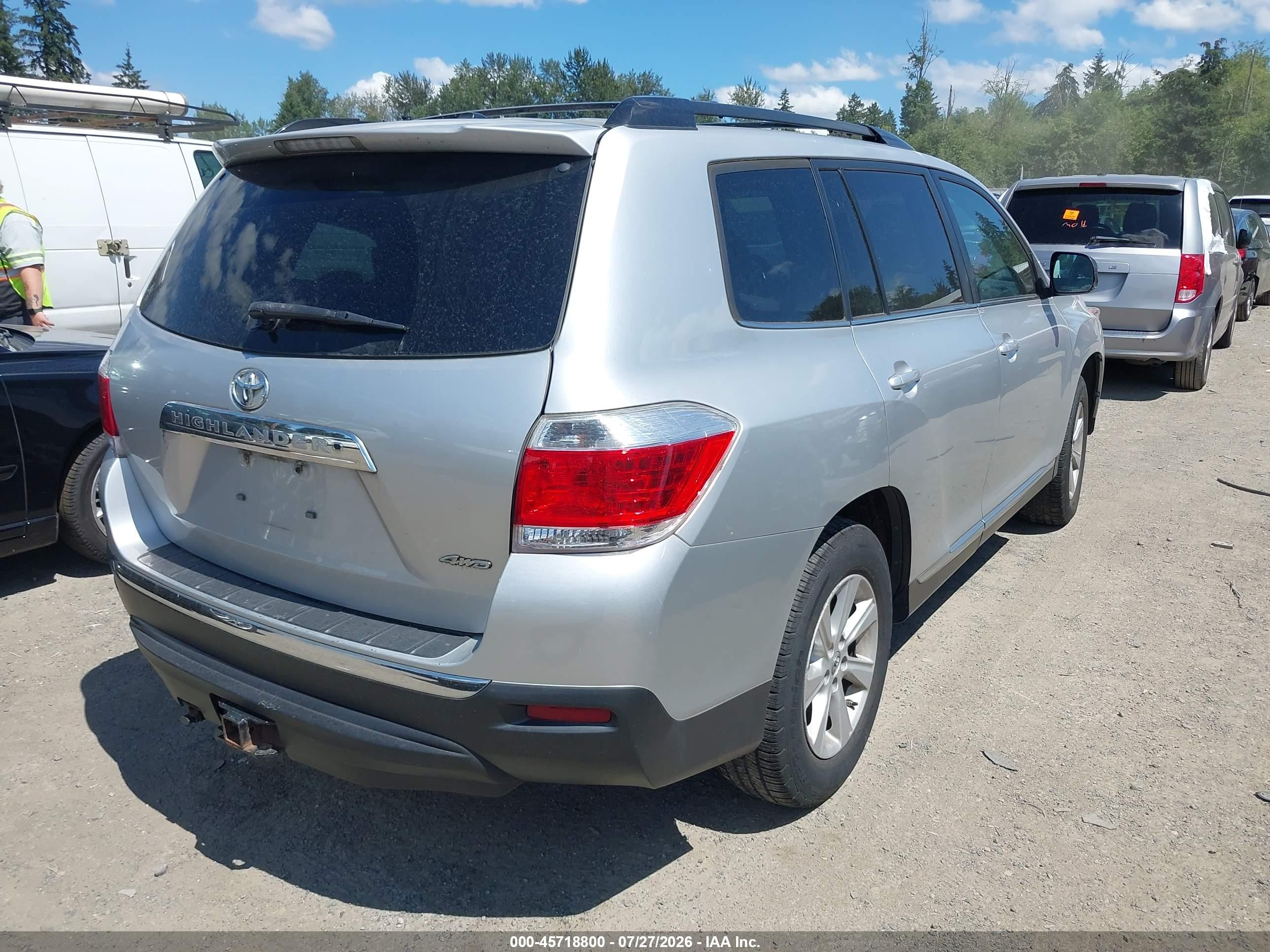 2012 Toyota Highlander Se V6 Silver vin: 5TDBK3EH6CS100978