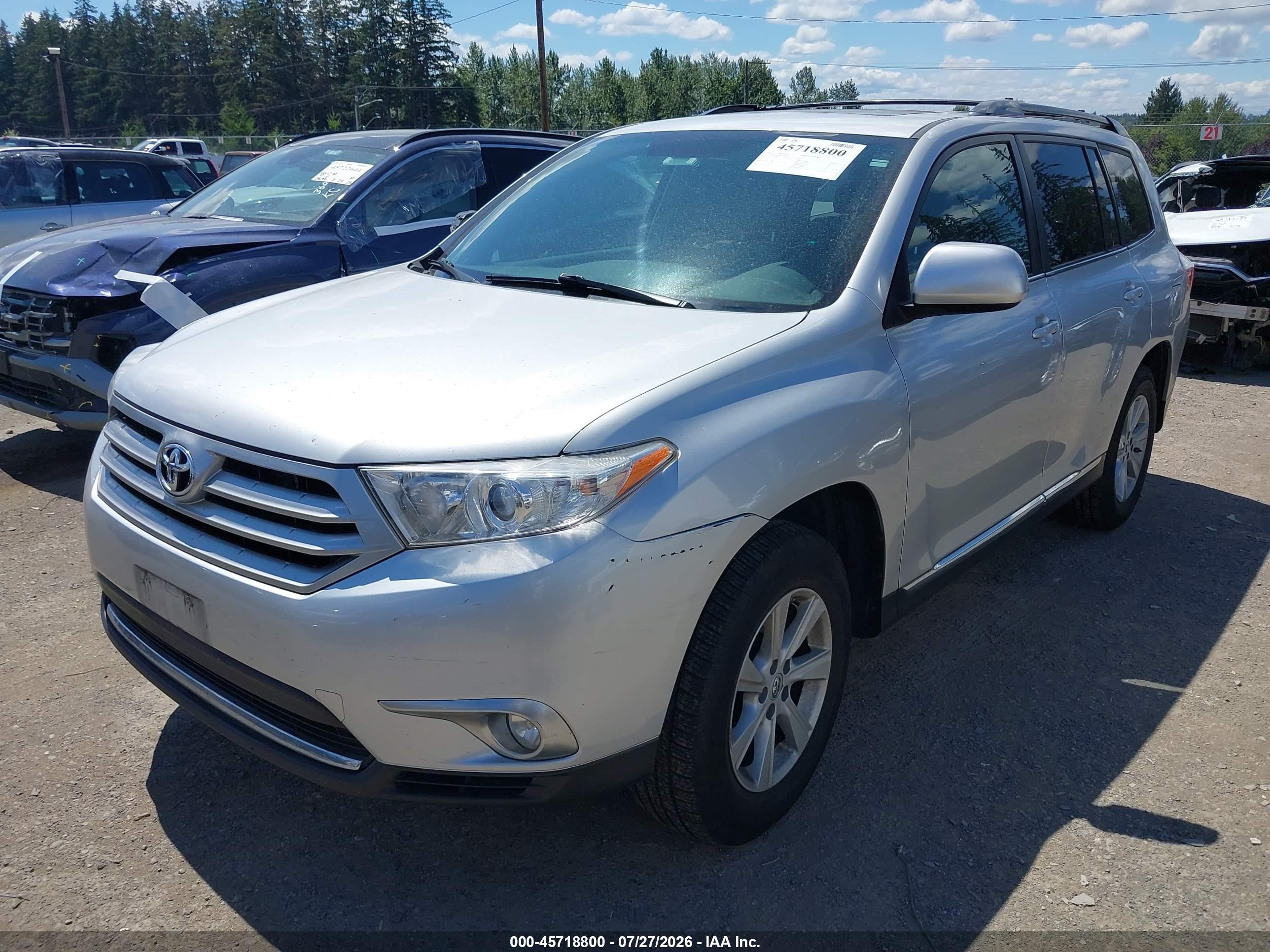 2012 Toyota Highlander Se V6 Silver vin: 5TDBK3EH6CS100978