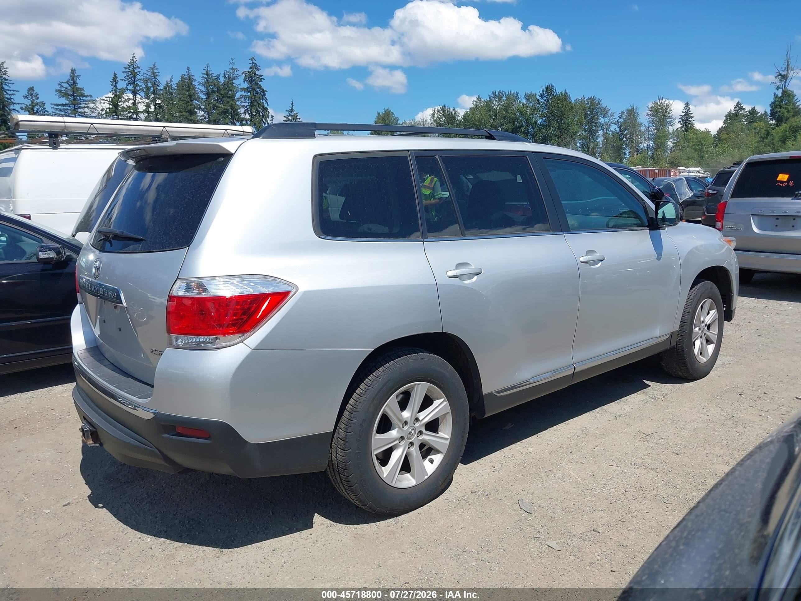 2012 Toyota Highlander Se V6 Silver vin: 5TDBK3EH6CS100978