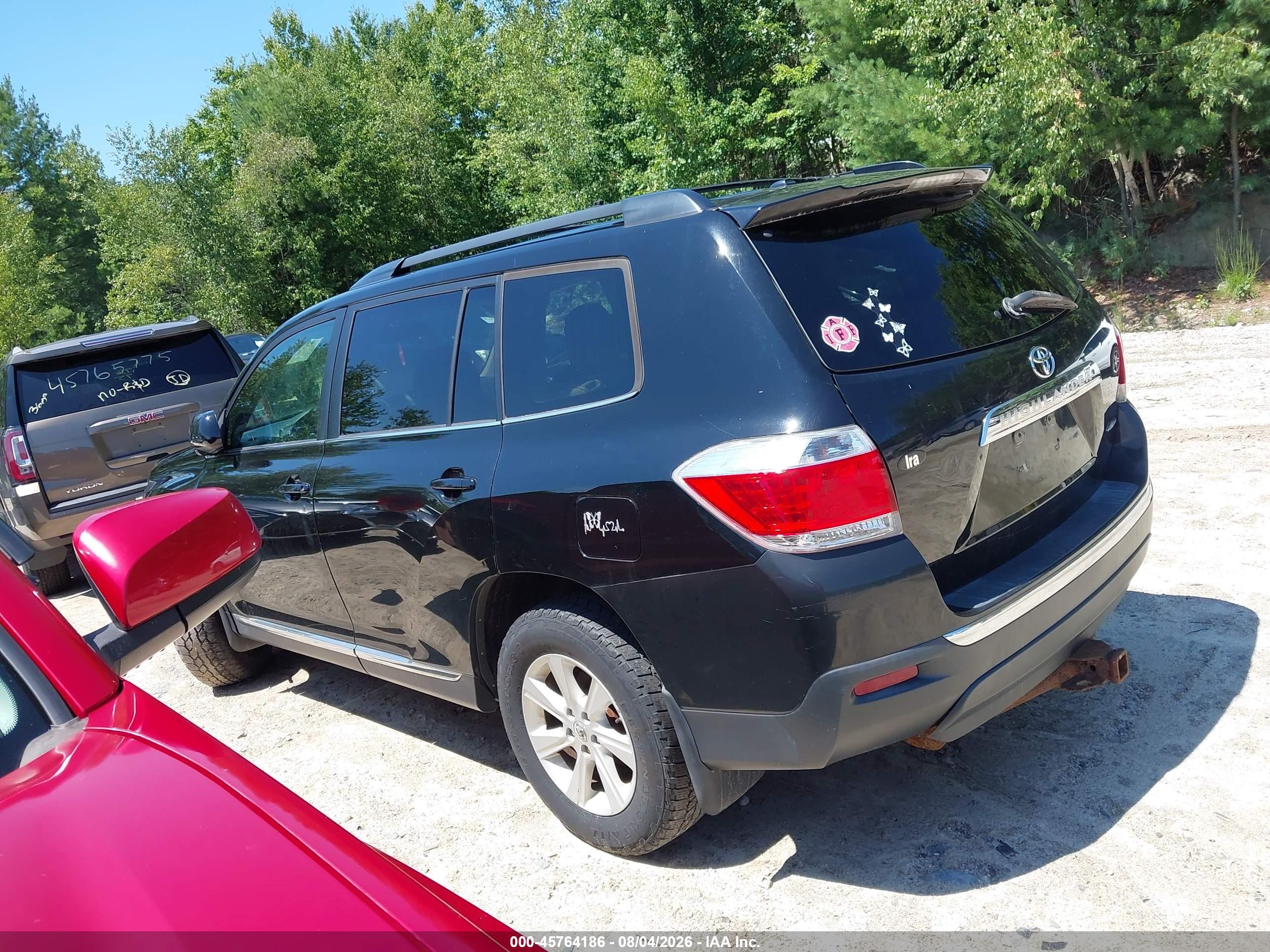 2012 Toyota Highlander Base V6 Black vin: 5TDBK3EH6CS134533