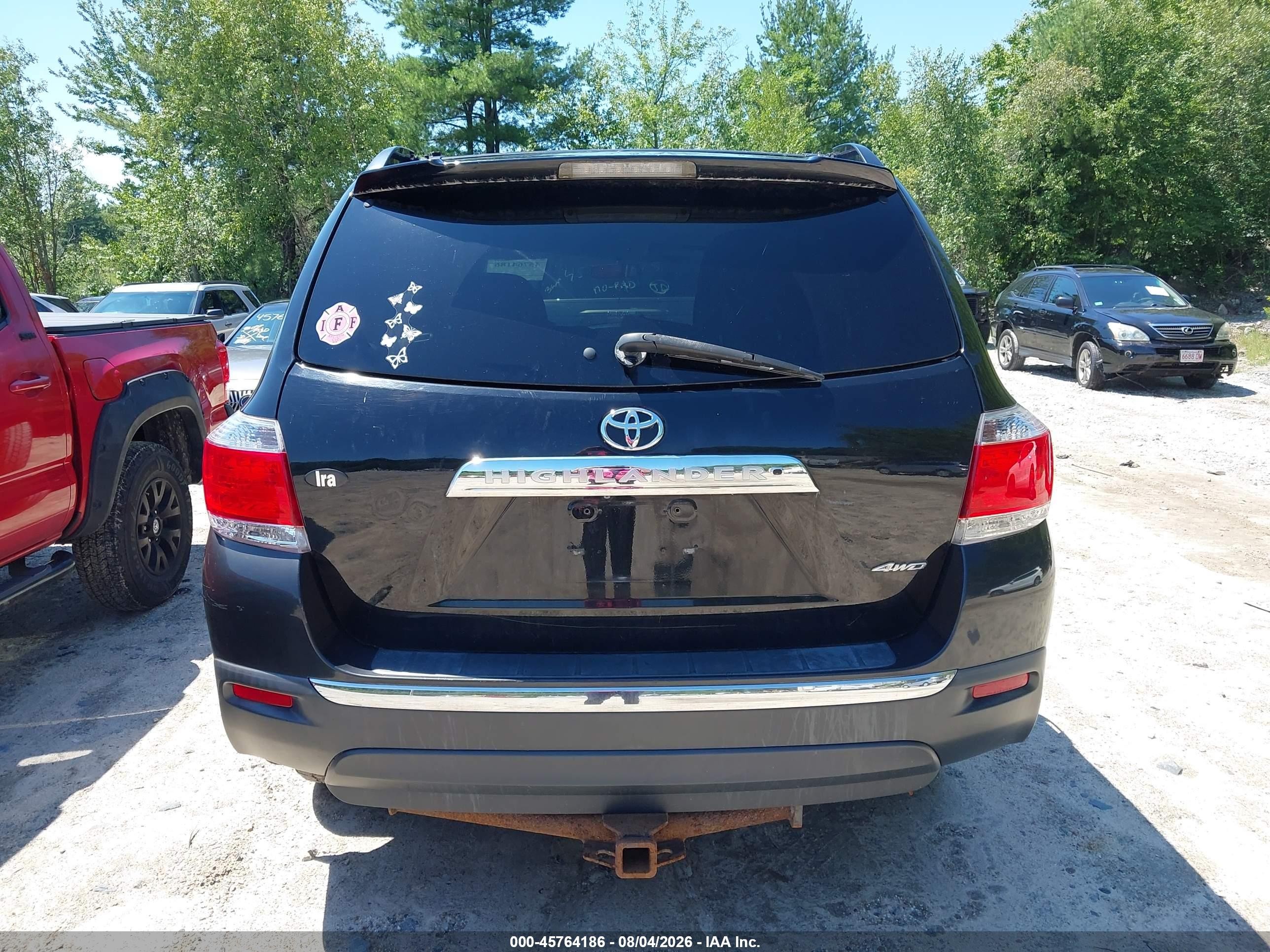 2012 Toyota Highlander Base V6 Black vin: 5TDBK3EH6CS134533
