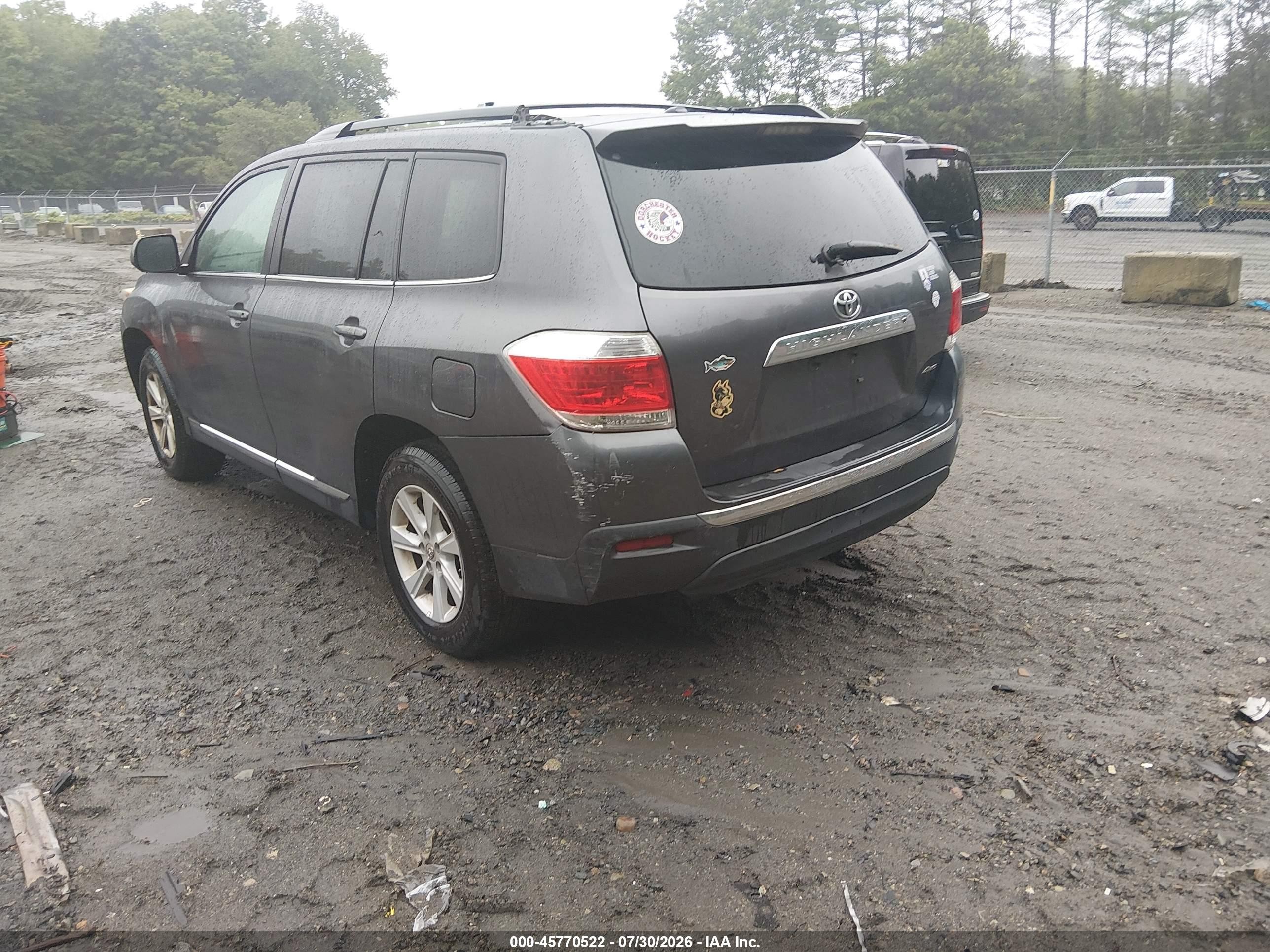 2012 Toyota Highlander Base V6 Серый vin: 5TDBK3EH6CS144432