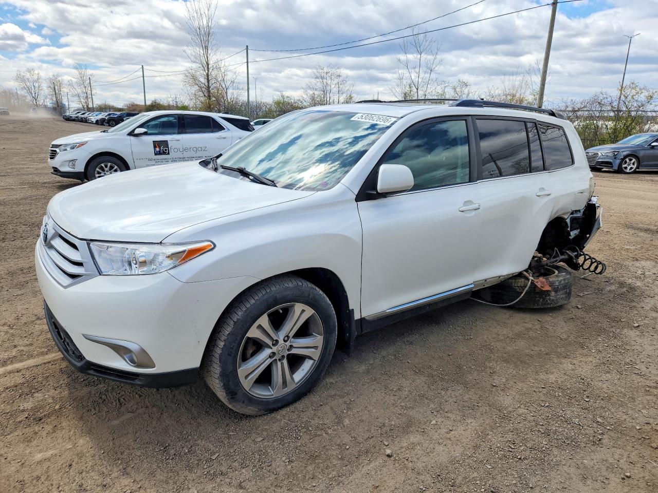 2011 Toyota Highlander Base White vin: 5TDBK3EH7BS042183
