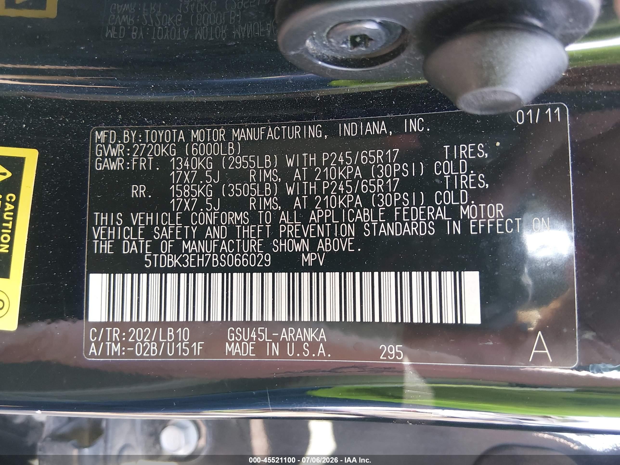 2011 Toyota Highlander Se V6 Black vin: 5TDBK3EH7BS066029