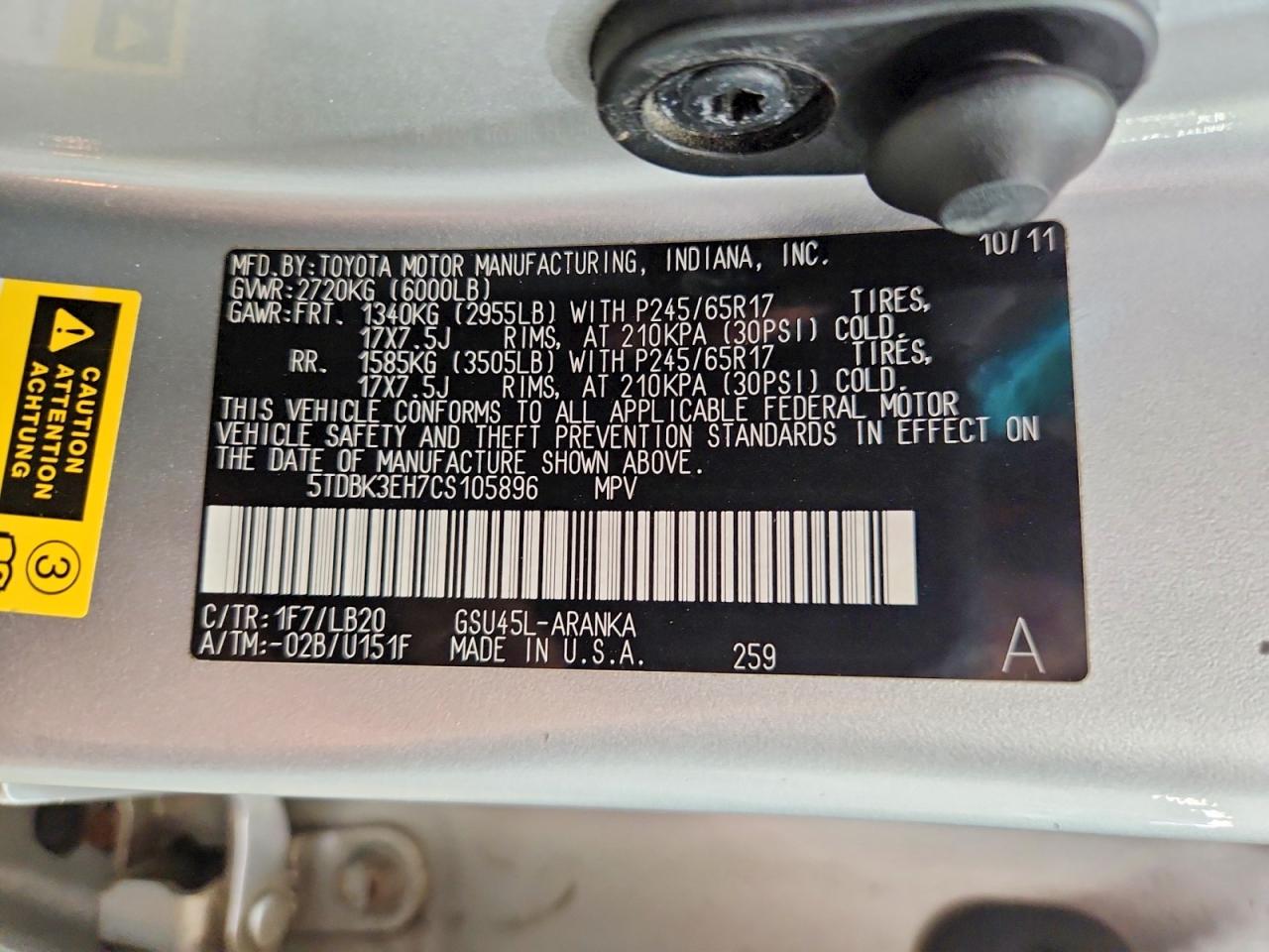 2012 Toyota Highlander Se Silver vin: 5TDBK3EH7CS105896