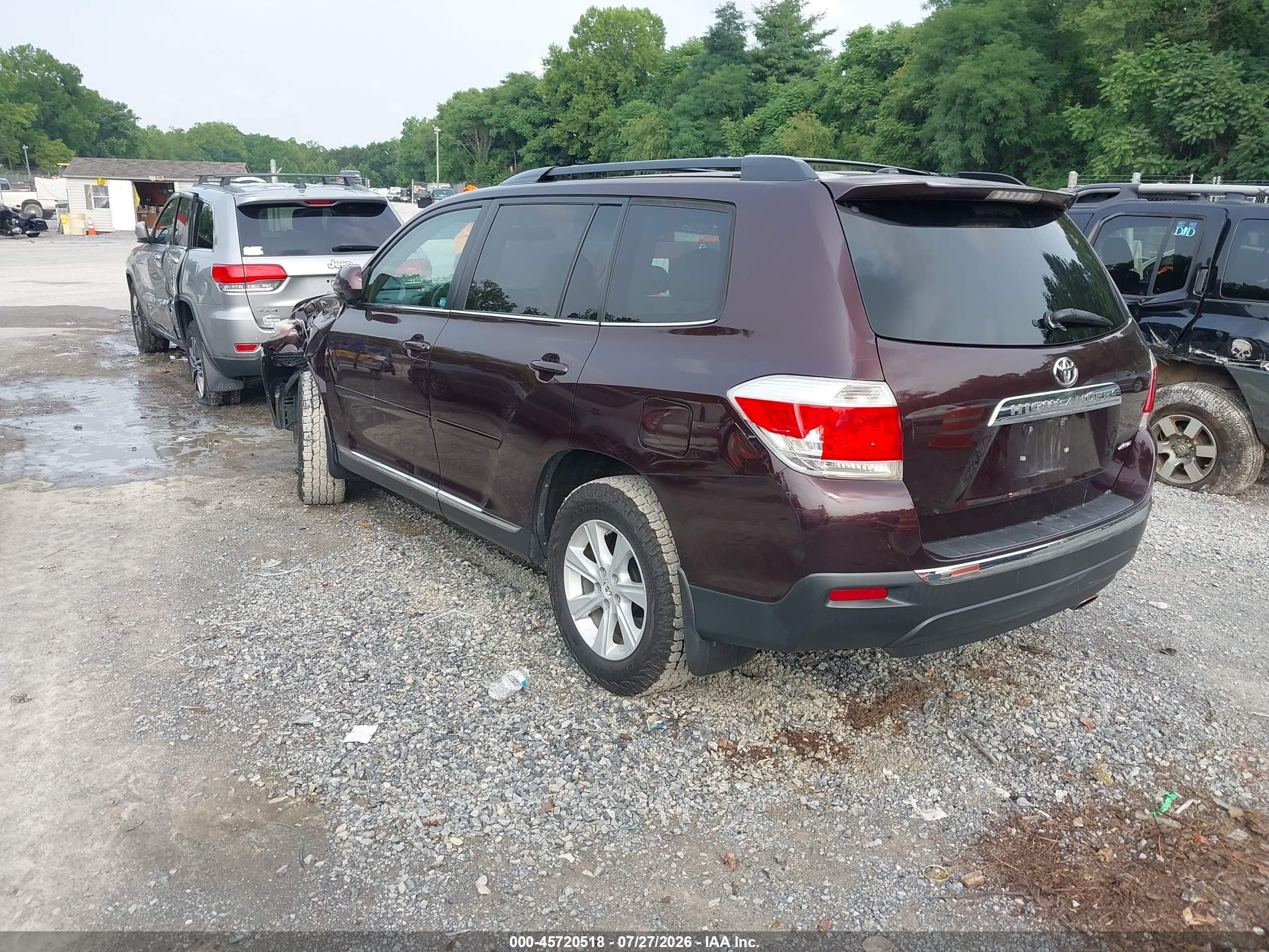 2012 Toyota Highlander Base V6 Maroon vin: 5TDBK3EH7CS171672